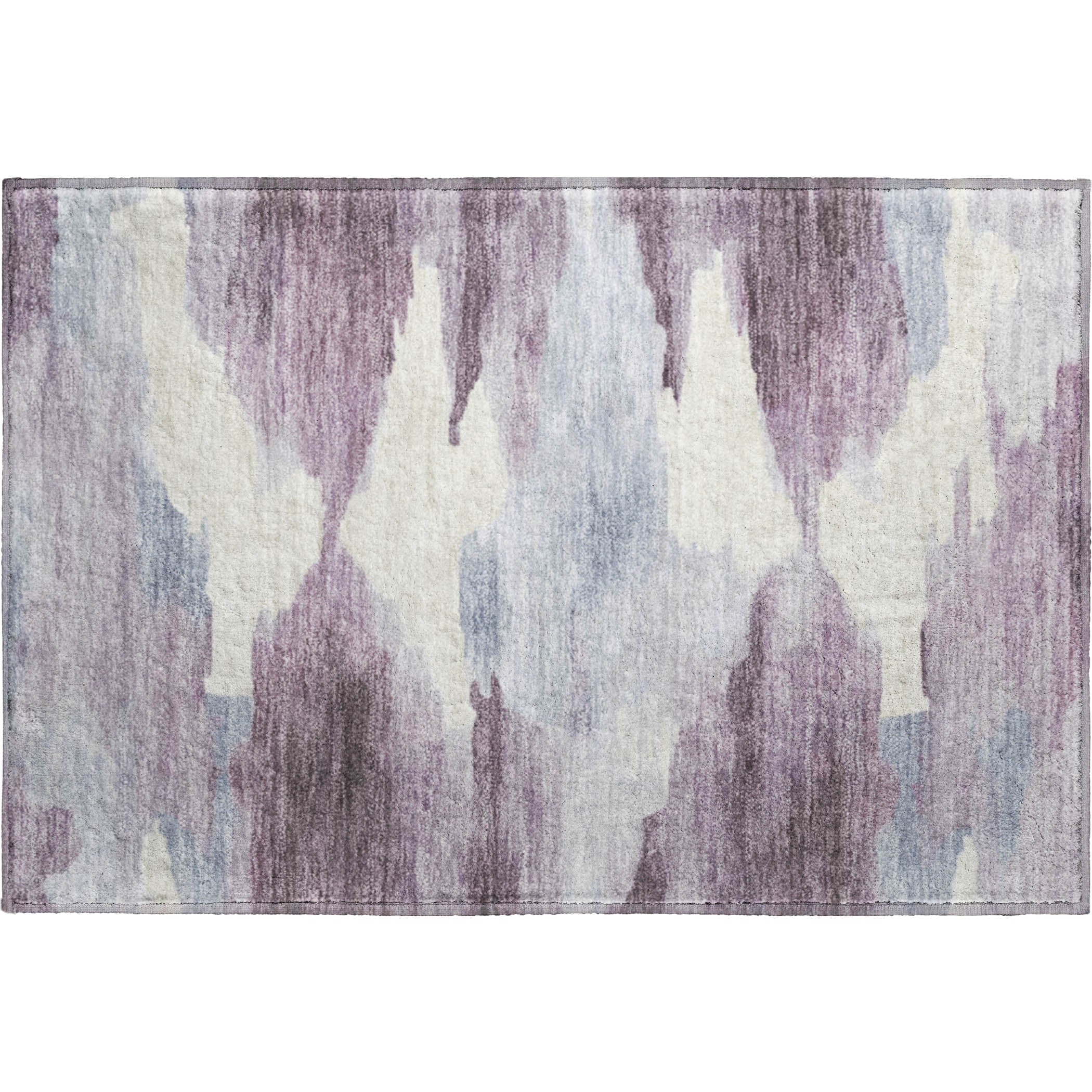 Dubrovnik Machine Washable Transitional Plum Purple Rug 1'8" x 2'6" #shape_Rectangle