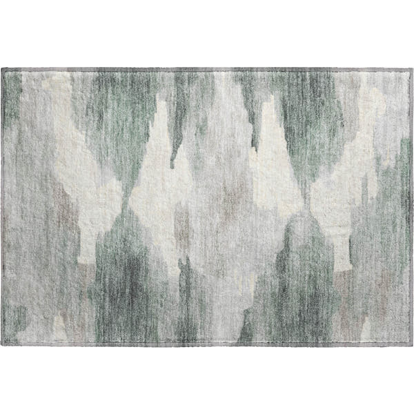 Dubrovnik Machine Washable Transitional Sage Green Rug 1'8" x 2'6"
