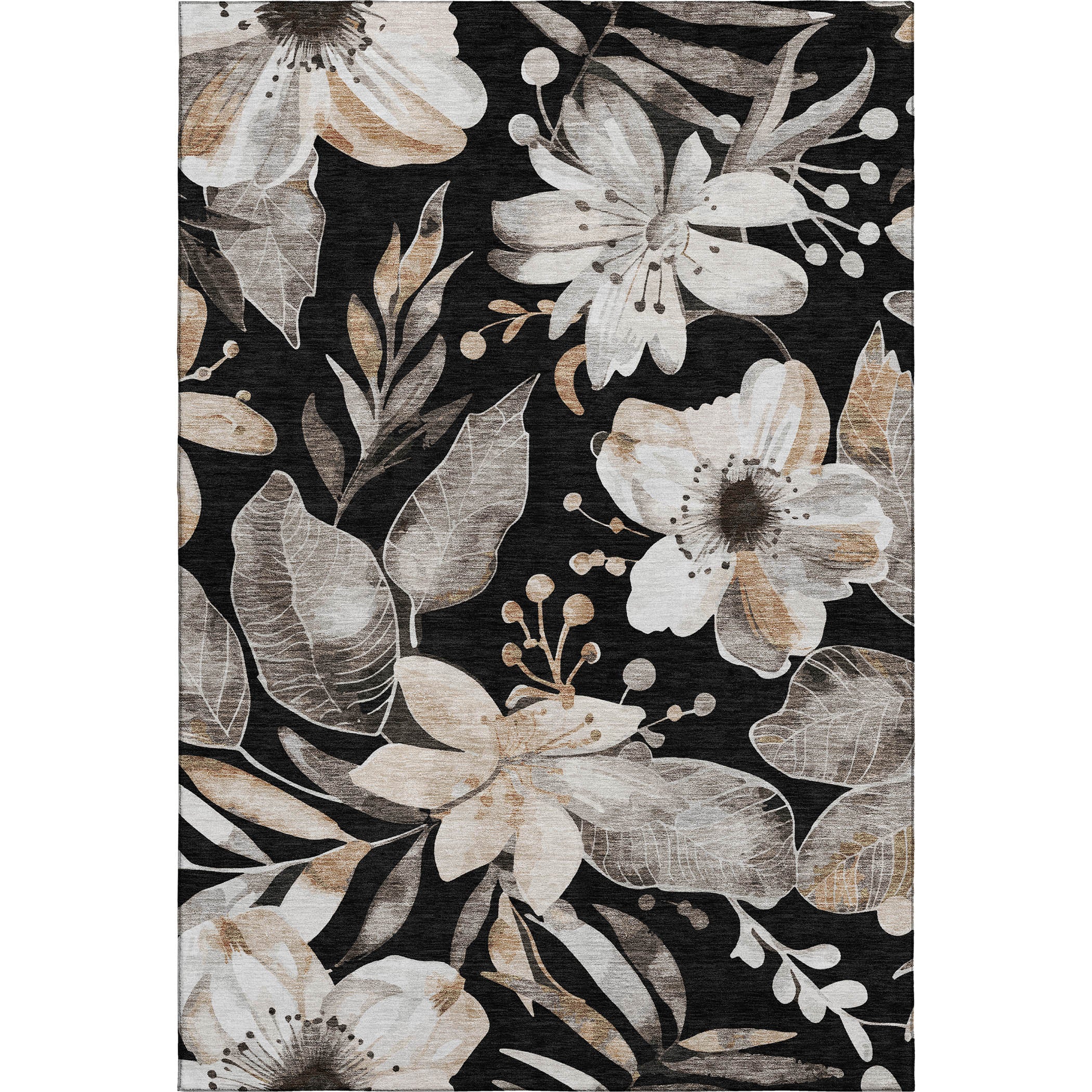 Nairobi Machine Washable Transitional Black Rug 2'6" x 3'10" #shape_Rectangle