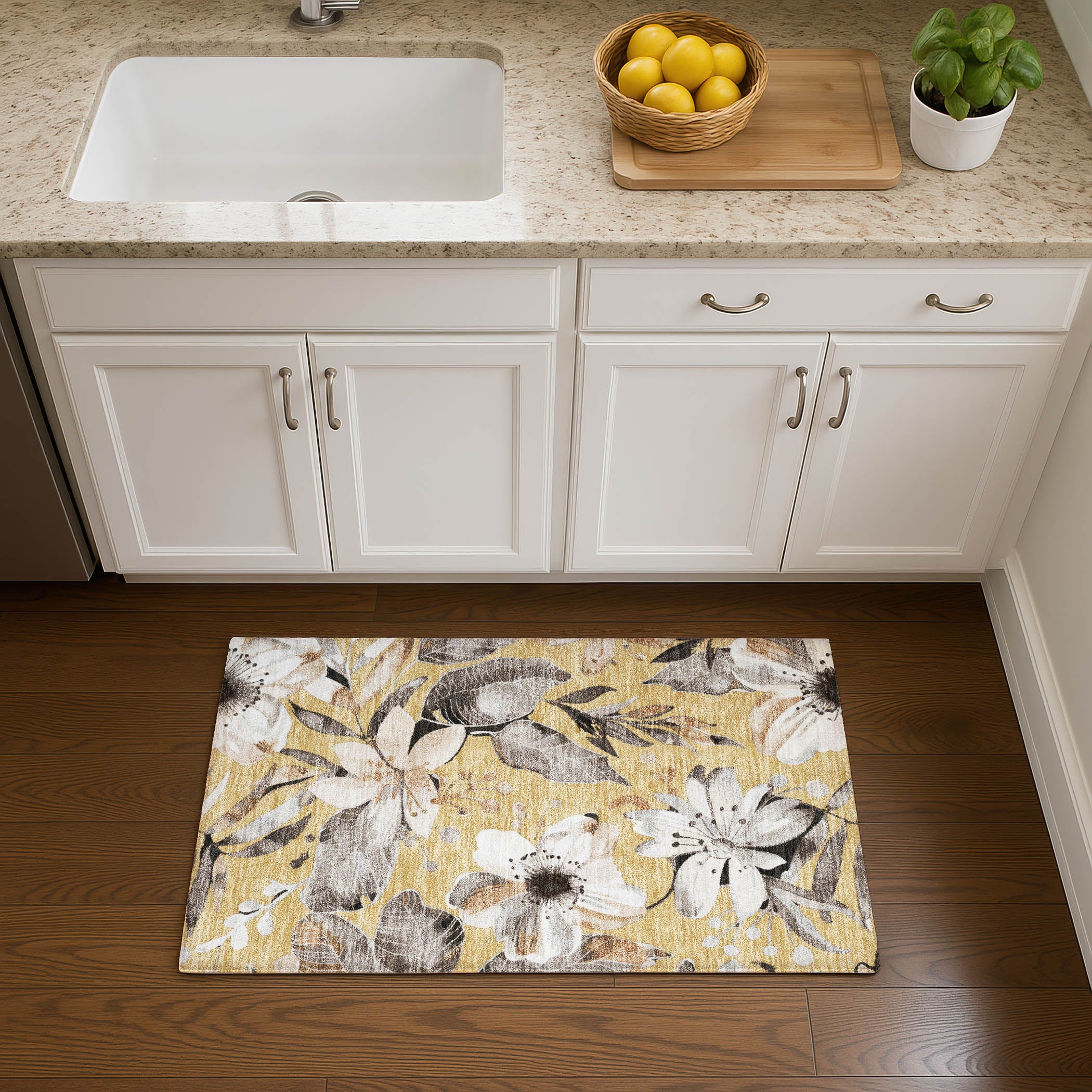 Nairobi Machine Washable Transitional Gold Rug 1'8" x 2'6" #shape_Rectangle
