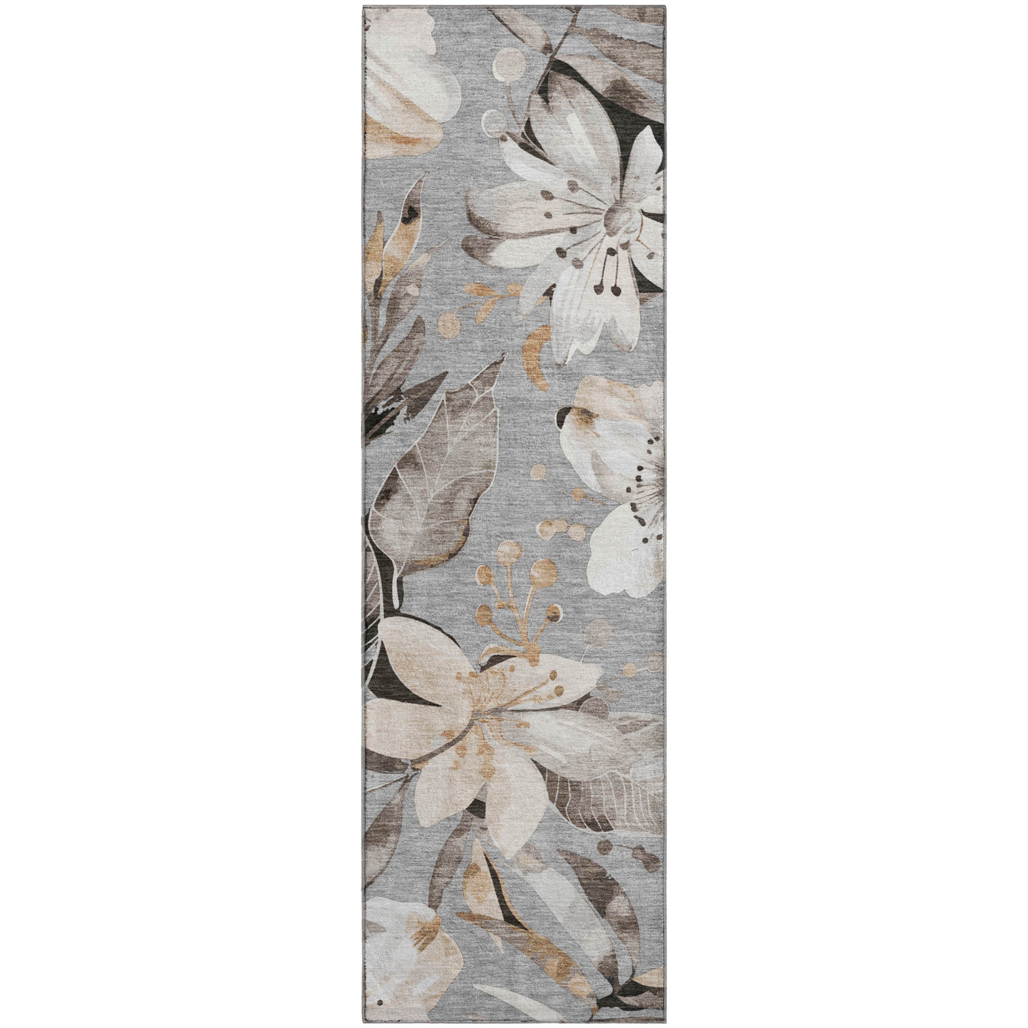 Nairobi Machine Washable Transitional Gray Rug 2'3" x 7'6" #shape_Runner