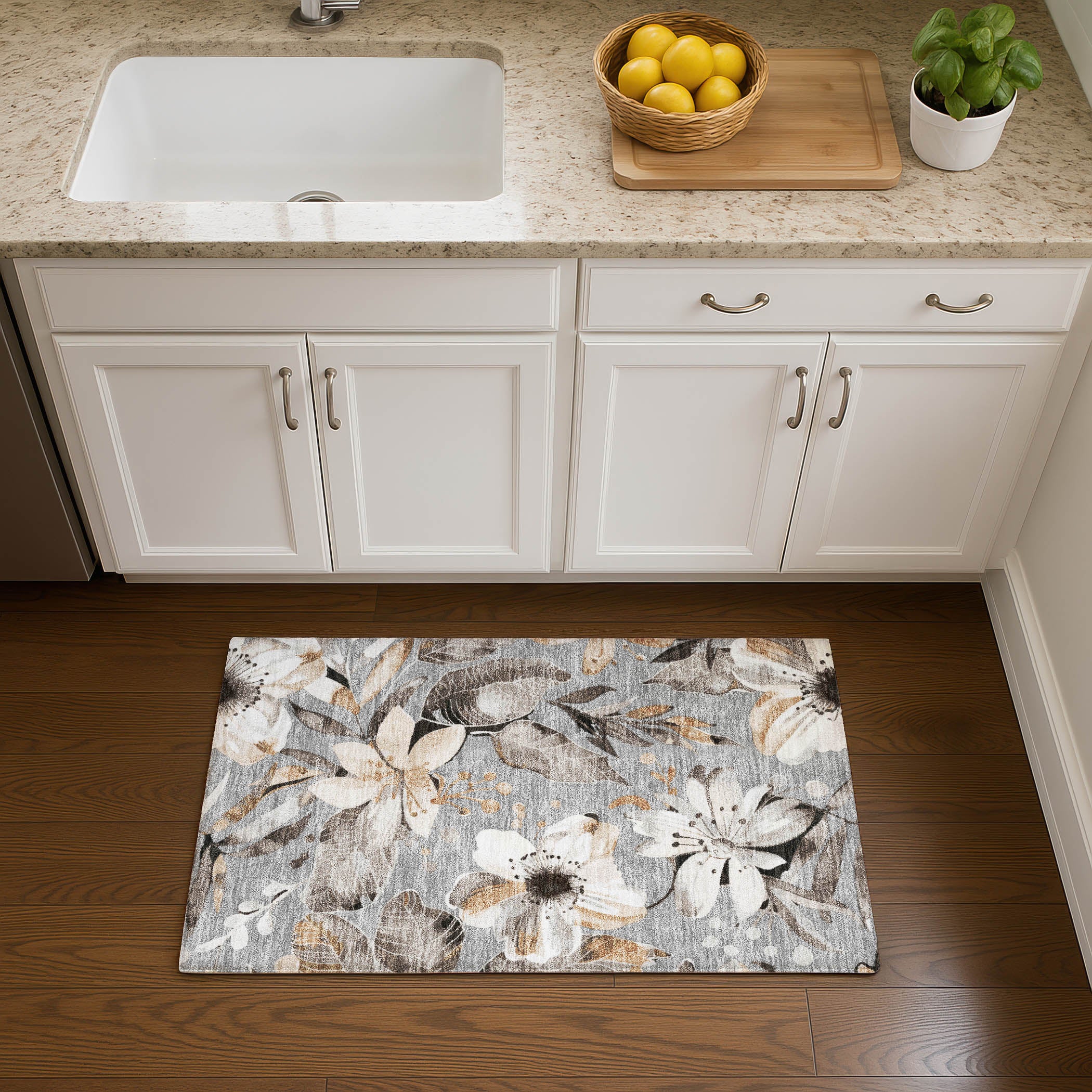 Nairobi Machine Washable Transitional Gray Rug 1'8" x 2'6" #shape_Rectangle