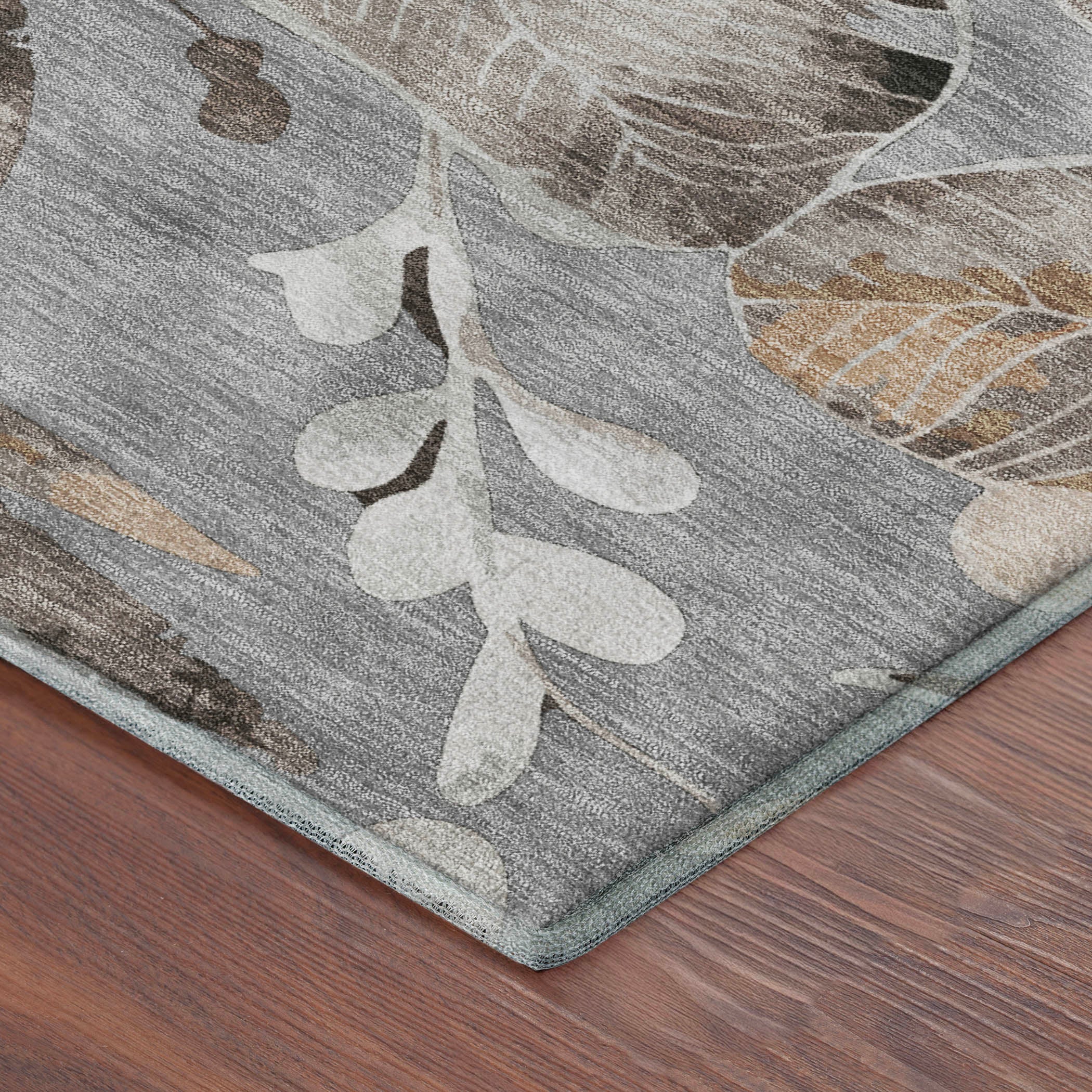 Nairobi Machine Washable Transitional Gray Rug 1'8" x 2'6" #shape_Rectangle