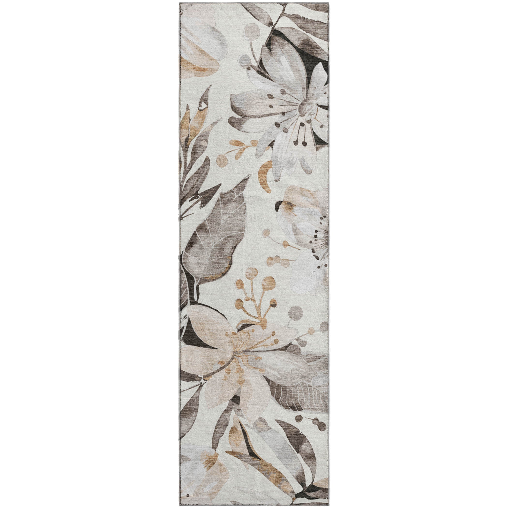 Nairobi Machine Washable Transitional Ivory Rug 2'3" x 7'6" #shape_Runner