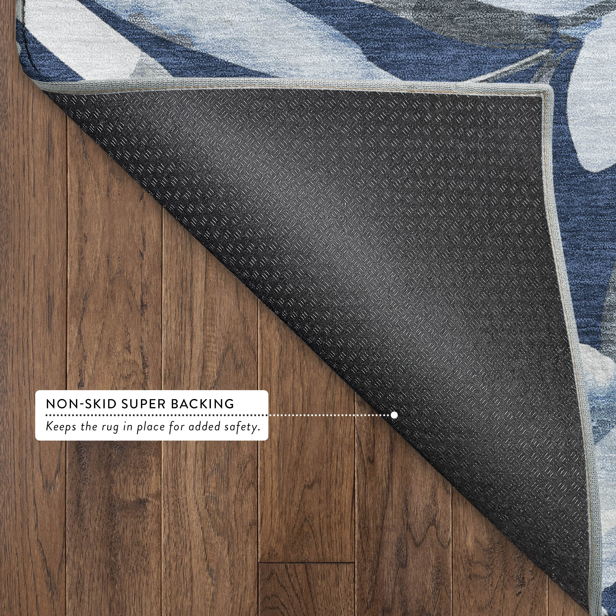 Nairobi Machine Washable Transitional Navy Blue Rug 1'8" x 2'6" #shape_Rectangle