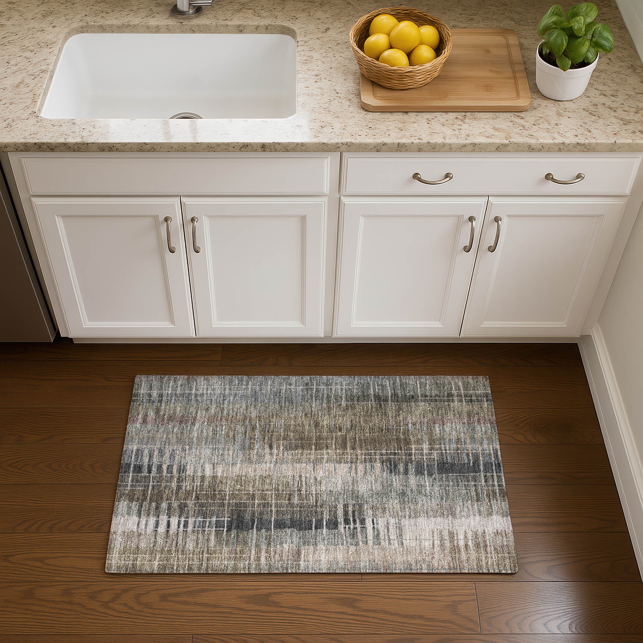 Seoul Machine Washable Transitional Brown Rug 1'8" x 2'6" #shape_Rectangle
