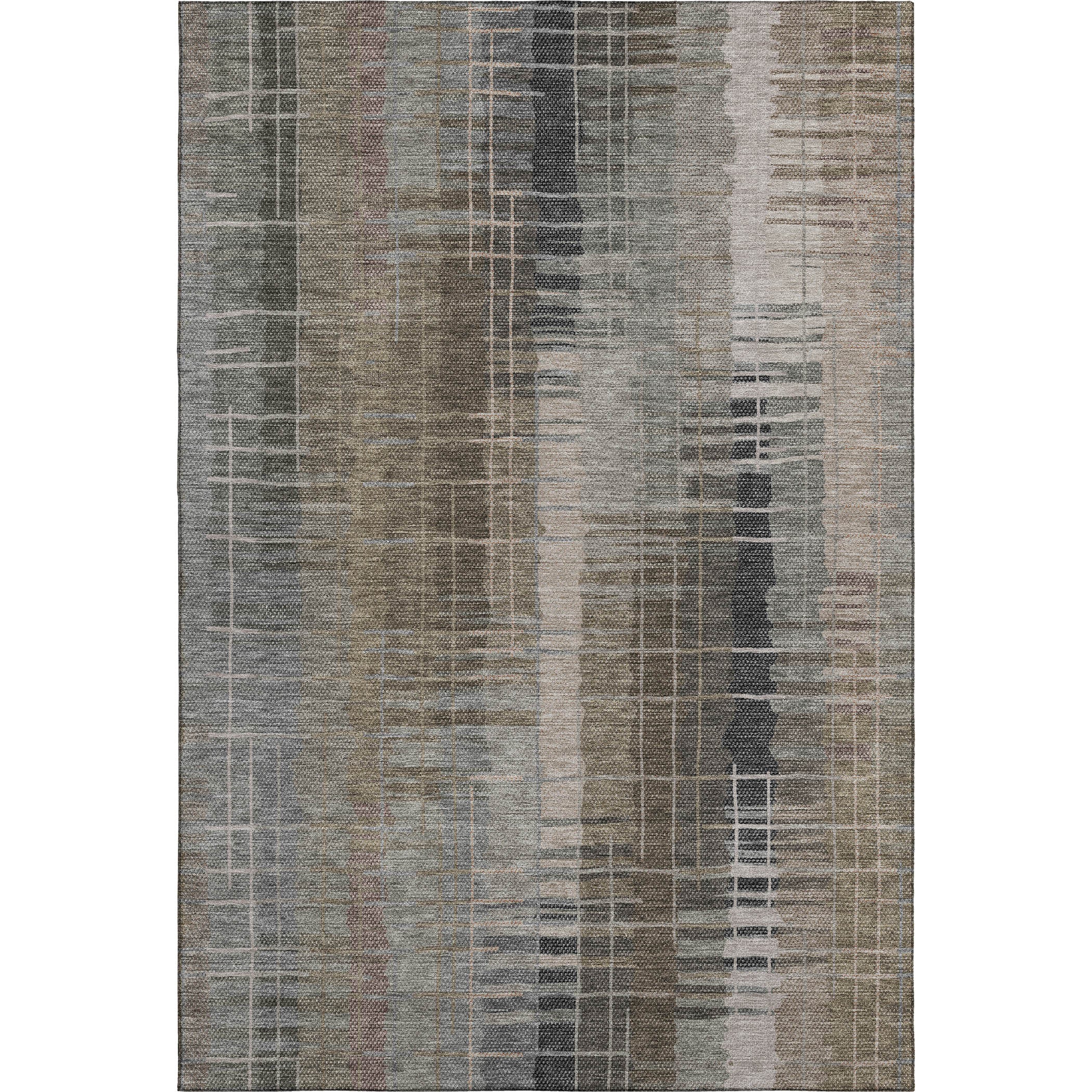 Seoul Machine Washable Transitional Brown Rug 2'6" x 3'10" #shape_Rectangle