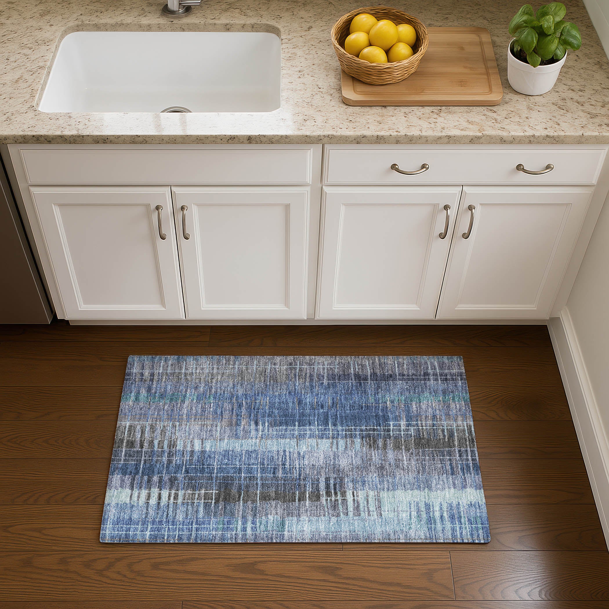 Seoul Machine Washable Transitional Denim Blue Rug 1'8" x 2'6" #shape_Rectangle