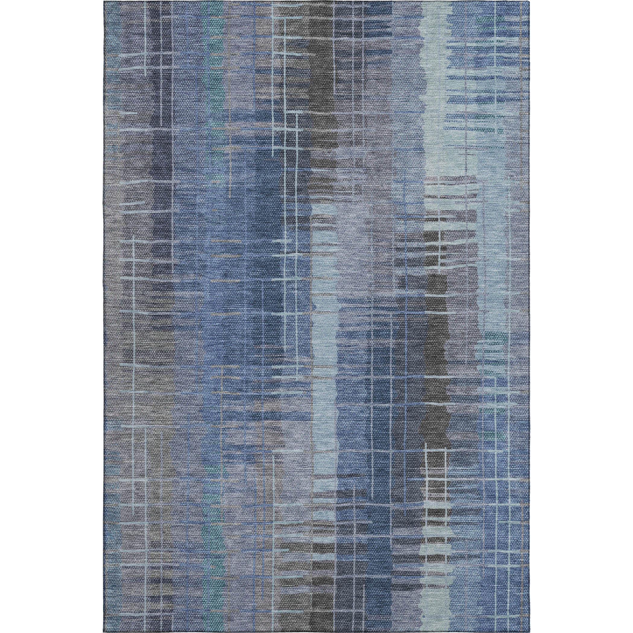 Seoul Machine Washable Transitional Denim Blue Rug 2'6" x 3'10" #shape_Rectangle