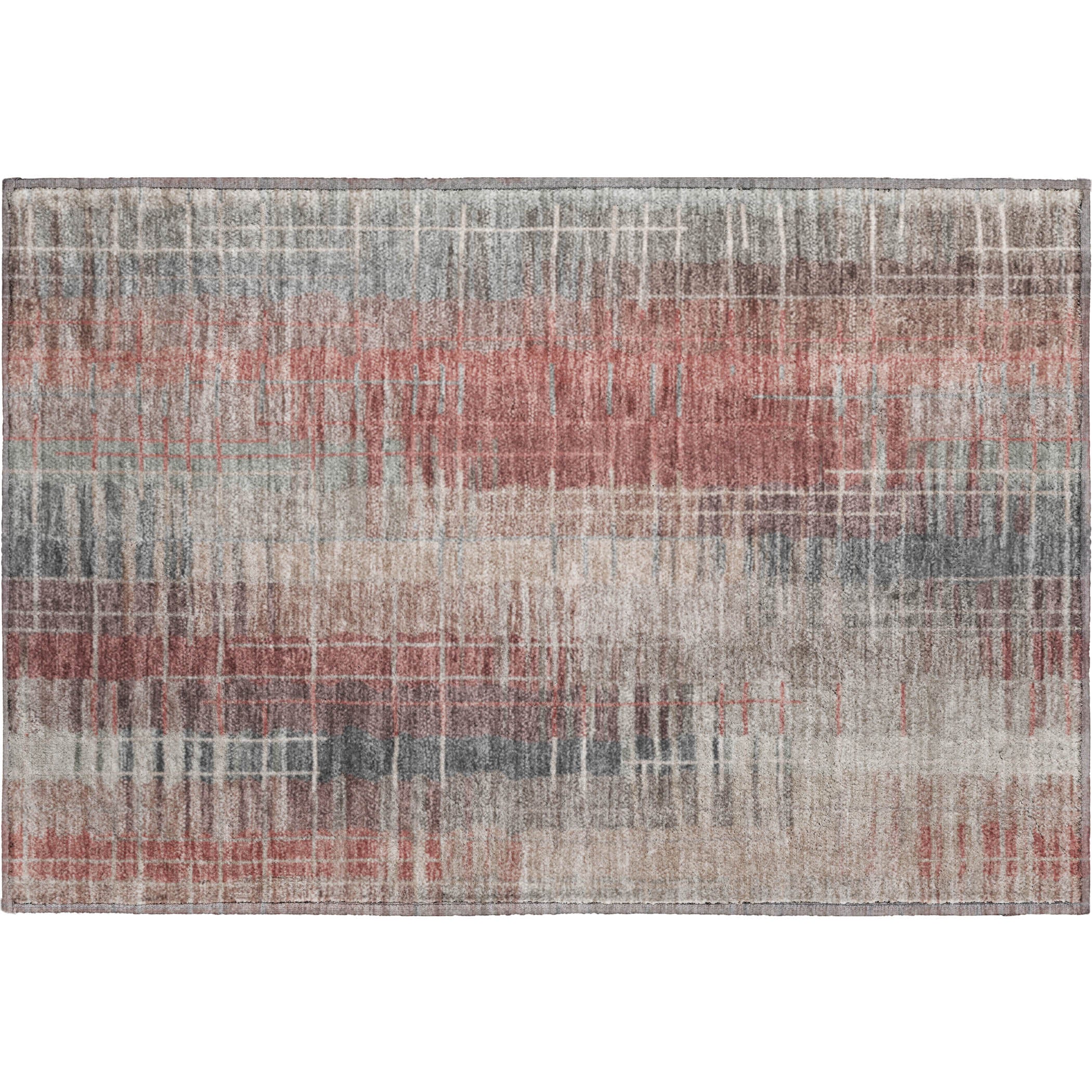 Seoul Machine Washable Transitional Paprika Orange Rug 1'8" x 2'6" #shape_Rectangle