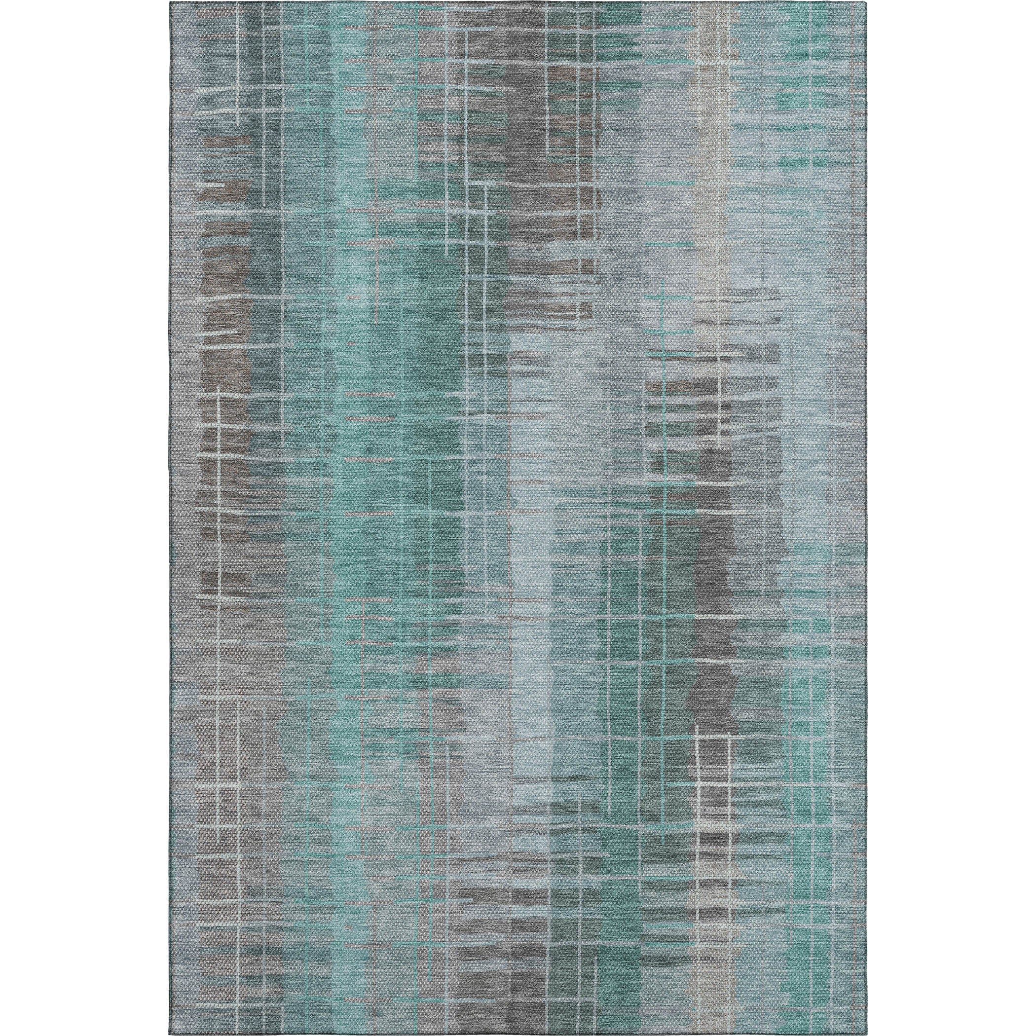 Seoul Machine Washable Transitional Seafoam Blue Rug 2'6" x 3'10" #shape_Rectangle