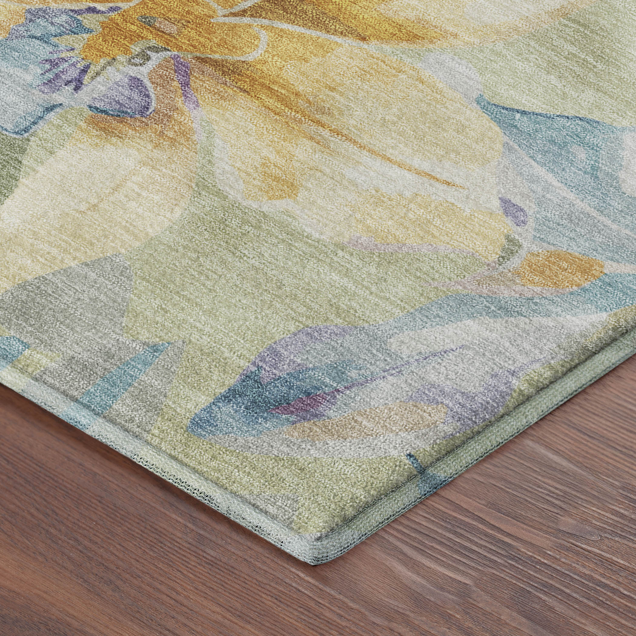 Lima Machine Washable Transitional Aloe Green Rug 1'8" x 2'6" #shape_Rectangle