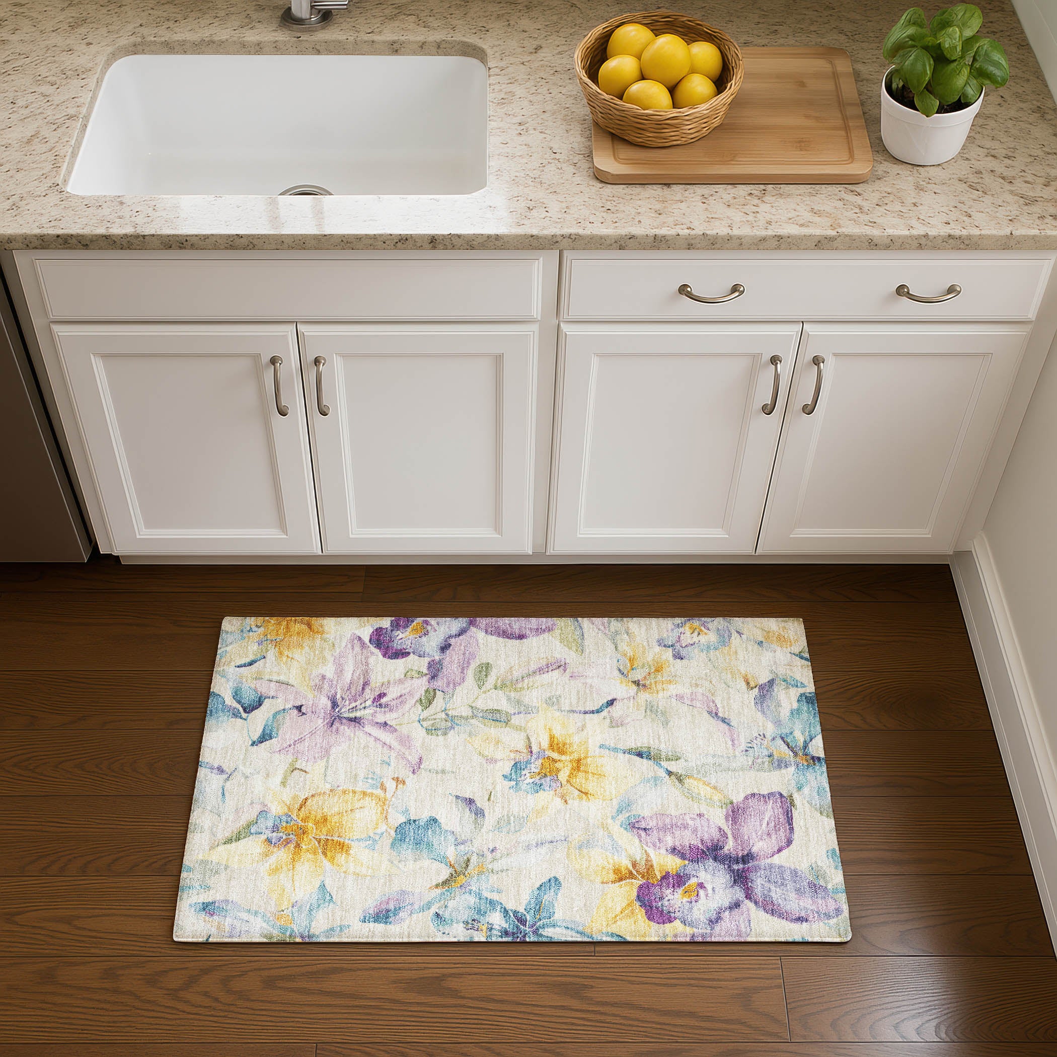 Lima Machine Washable Transitional Beige Brown Rug 1'8" x 2'6" #shape_Rectangle