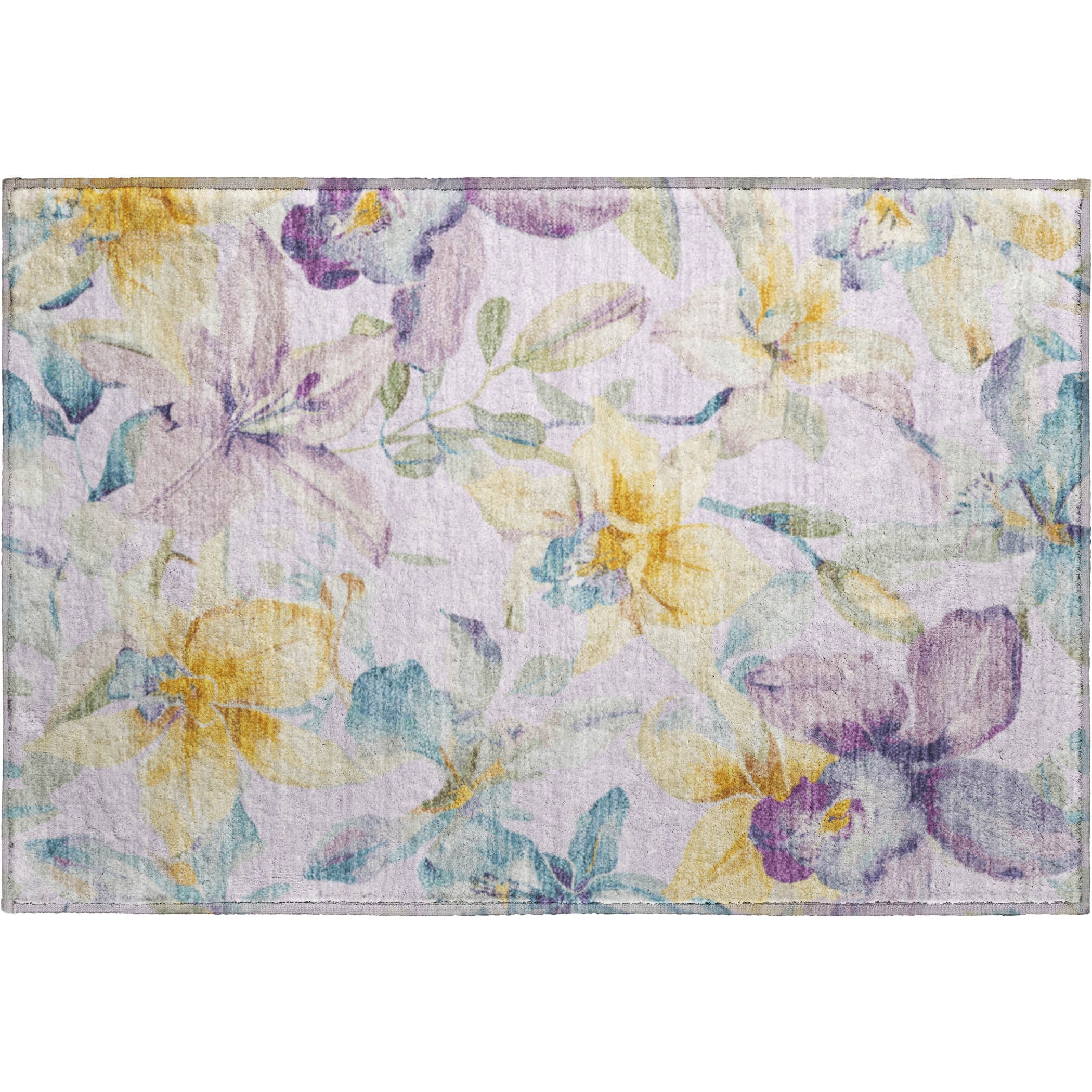 Lima Machine Washable Transitional Lavender Purple Rug 1'8" x 2'6" #shape_Rectangle