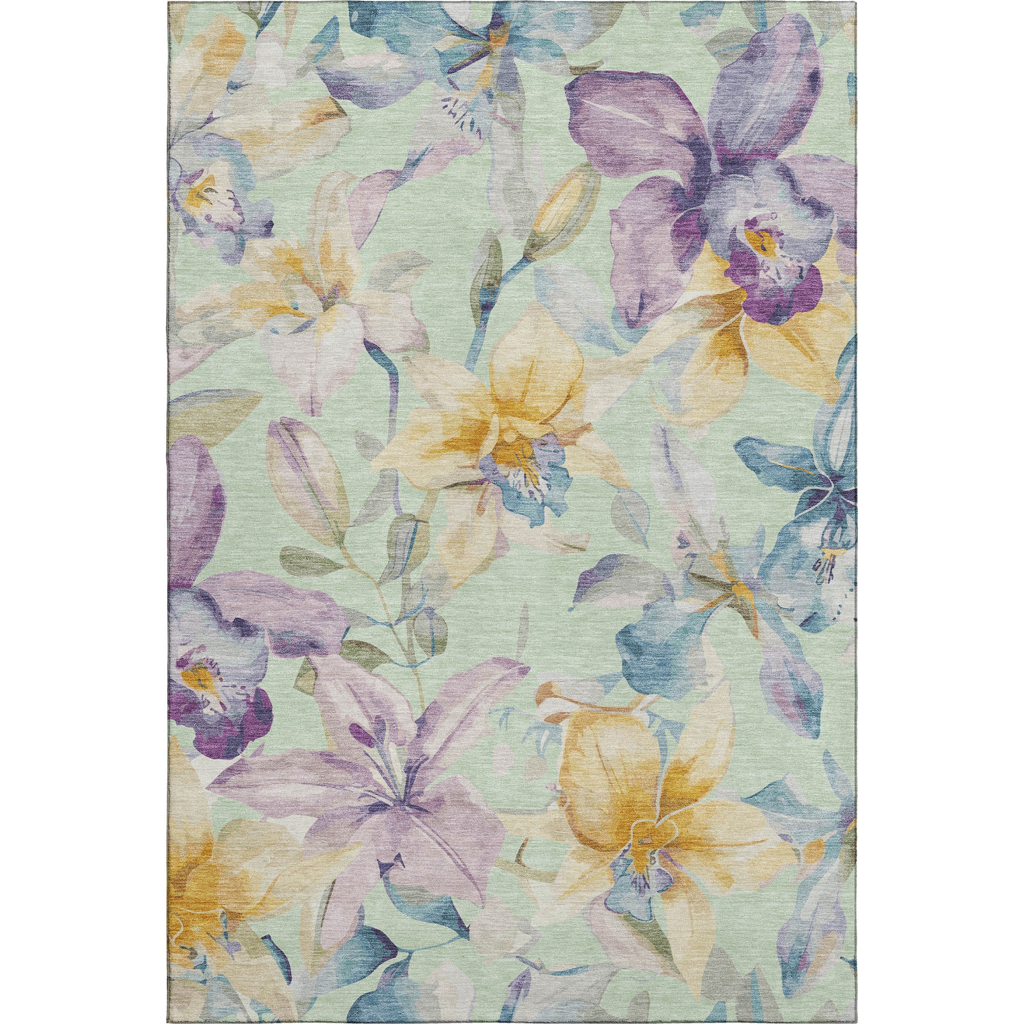 Lima Machine Washable Transitional Mint Green Rug 2'6" x 3'10" #shape_Rectangle
