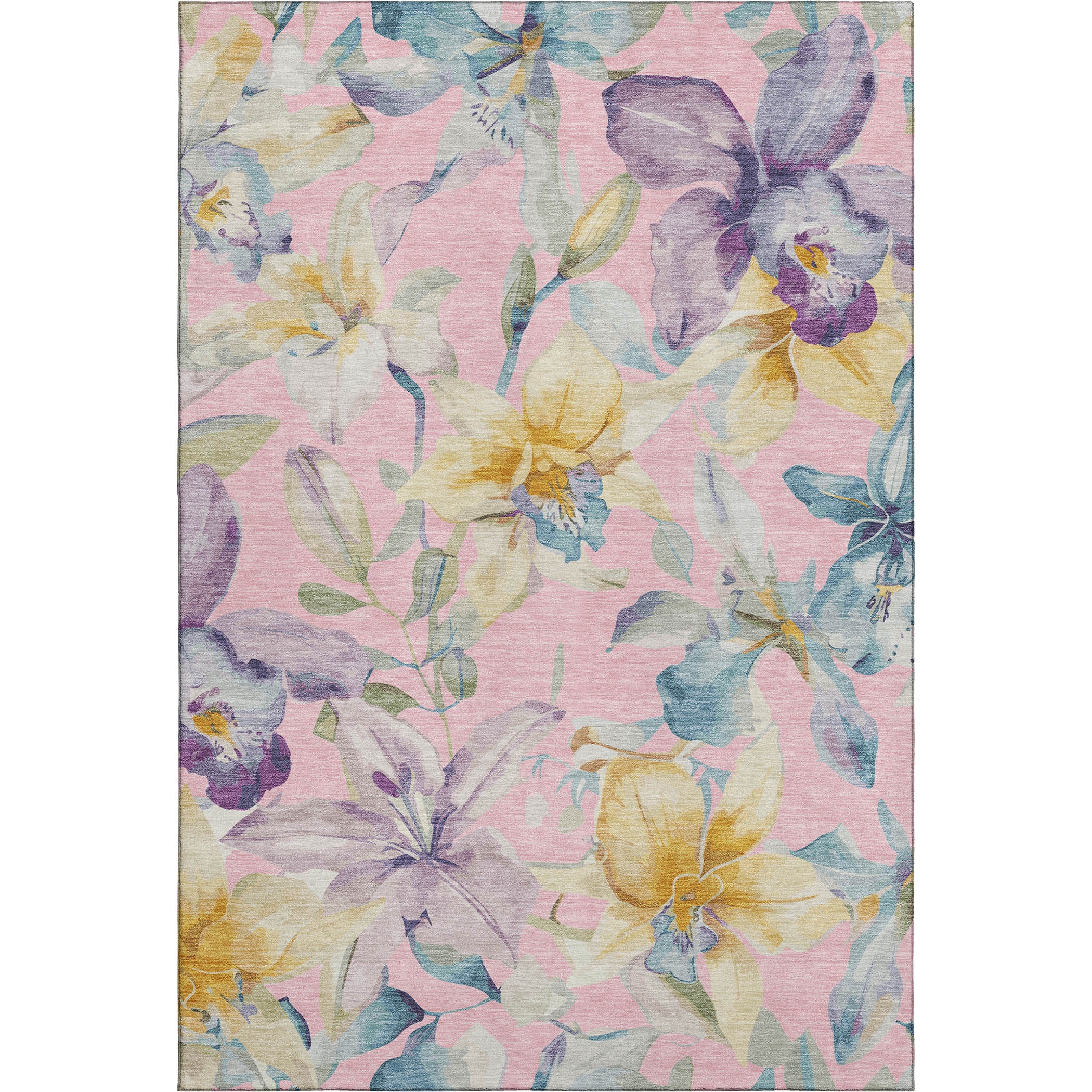 Lima Machine Washable Transitional Pink Rug 2'6" x 3'10" #shape_Rectangle