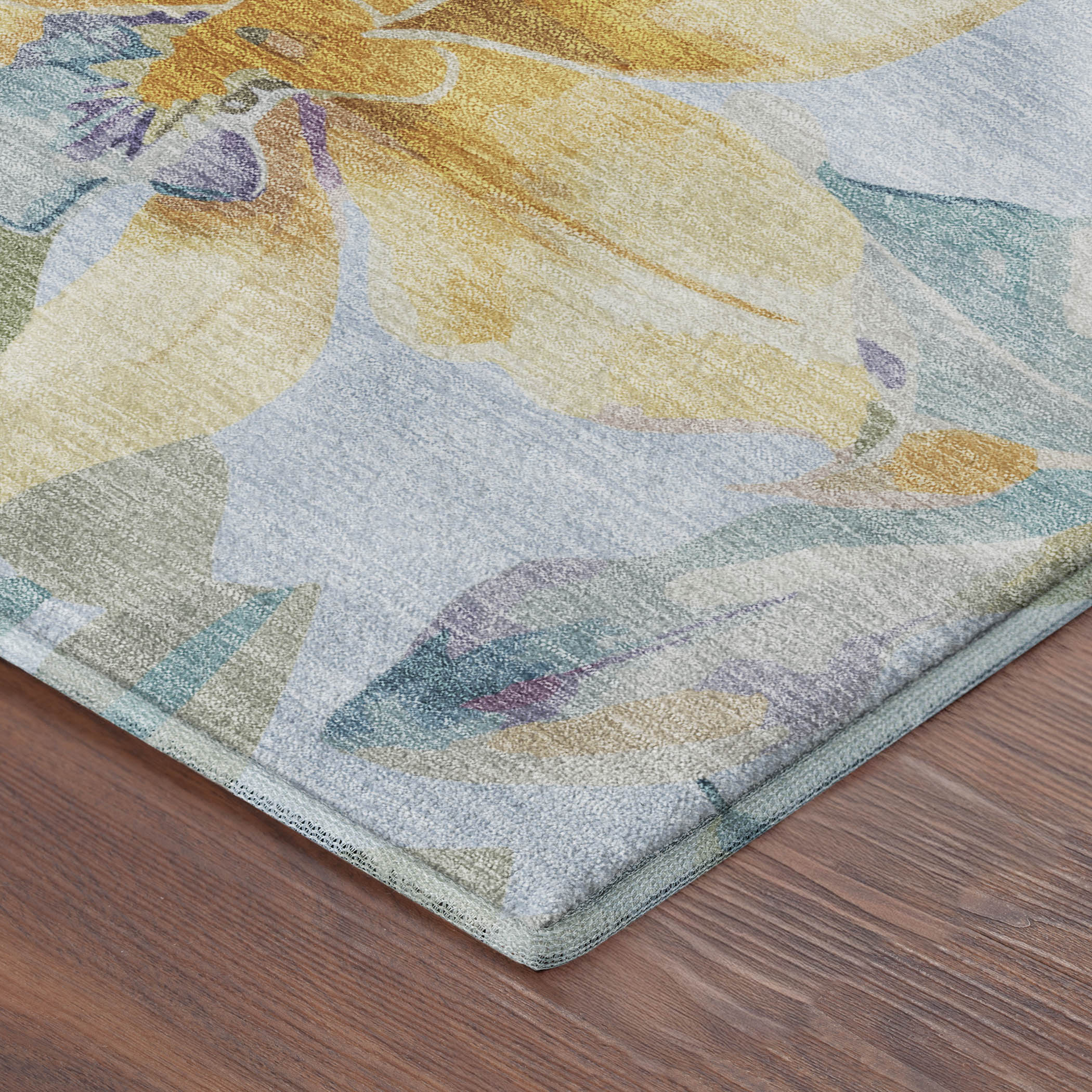 Lima Machine Washable Transitional Sky Blue Rug 1'8" x 2'6" #shape_Rectangle