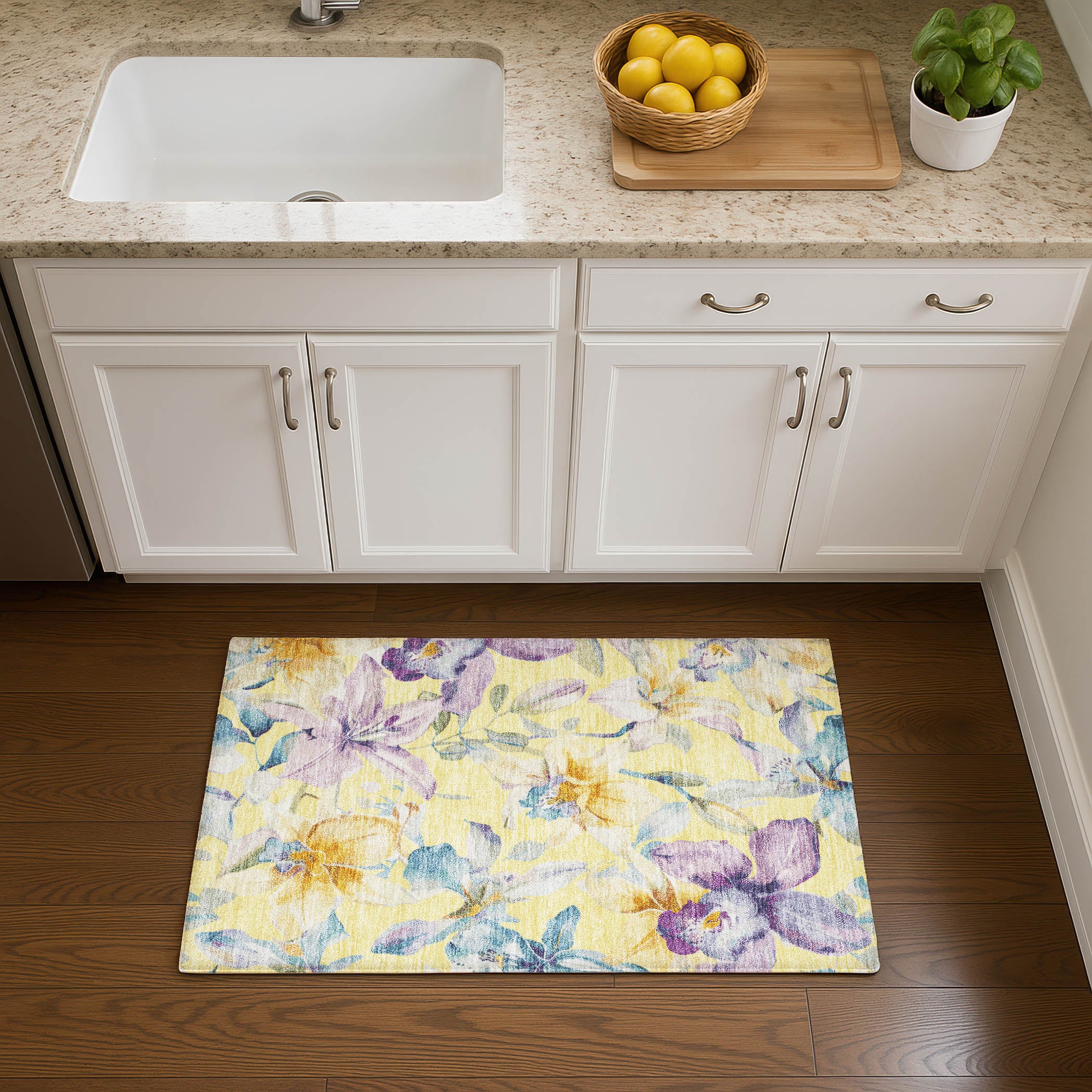 Lima Machine Washable Transitional Yellow Gold Rug 1'8" x 2'6" #shape_Rectangle