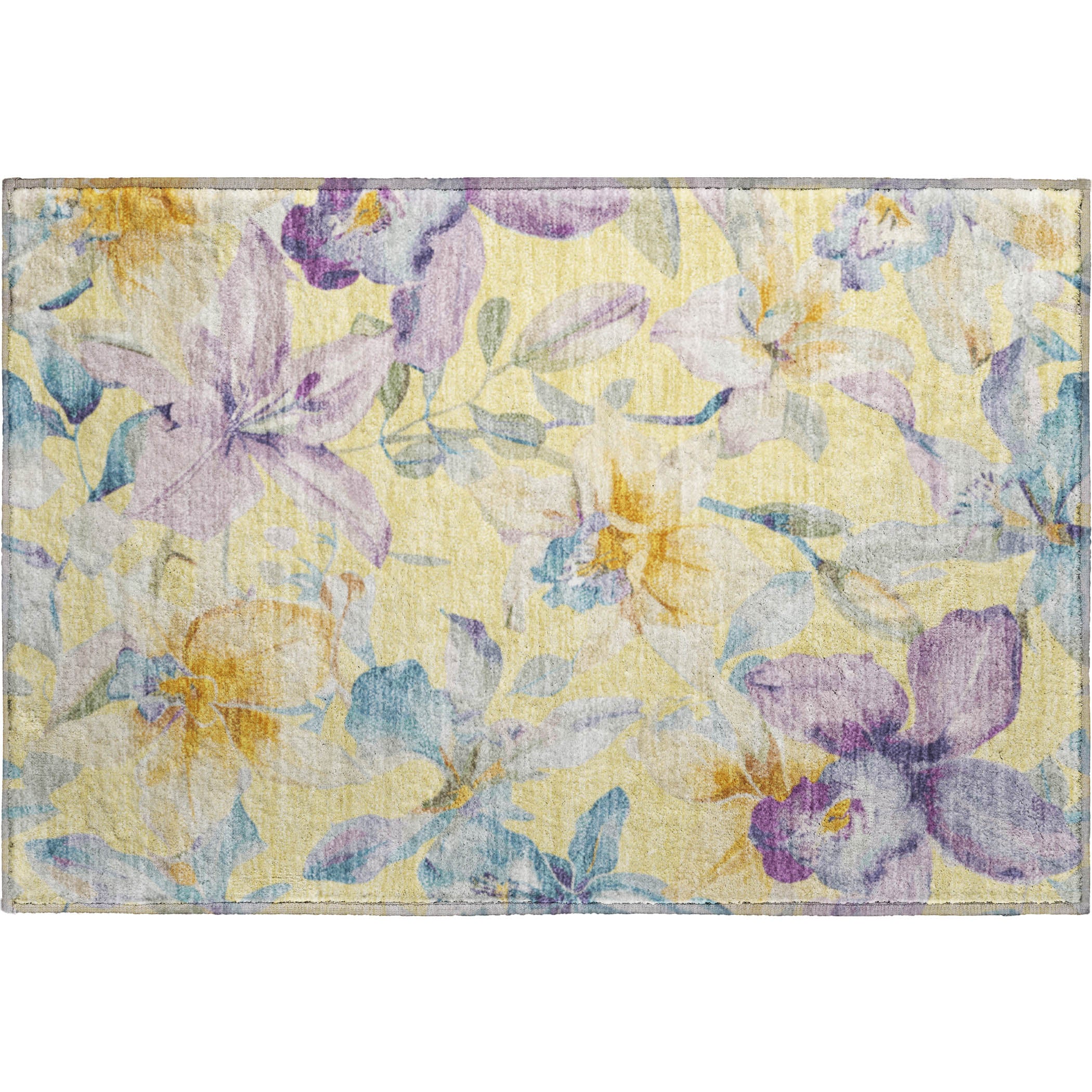 Lima Machine Washable Transitional Yellow Gold Rug 1'8" x 2'6" #shape_Rectangle