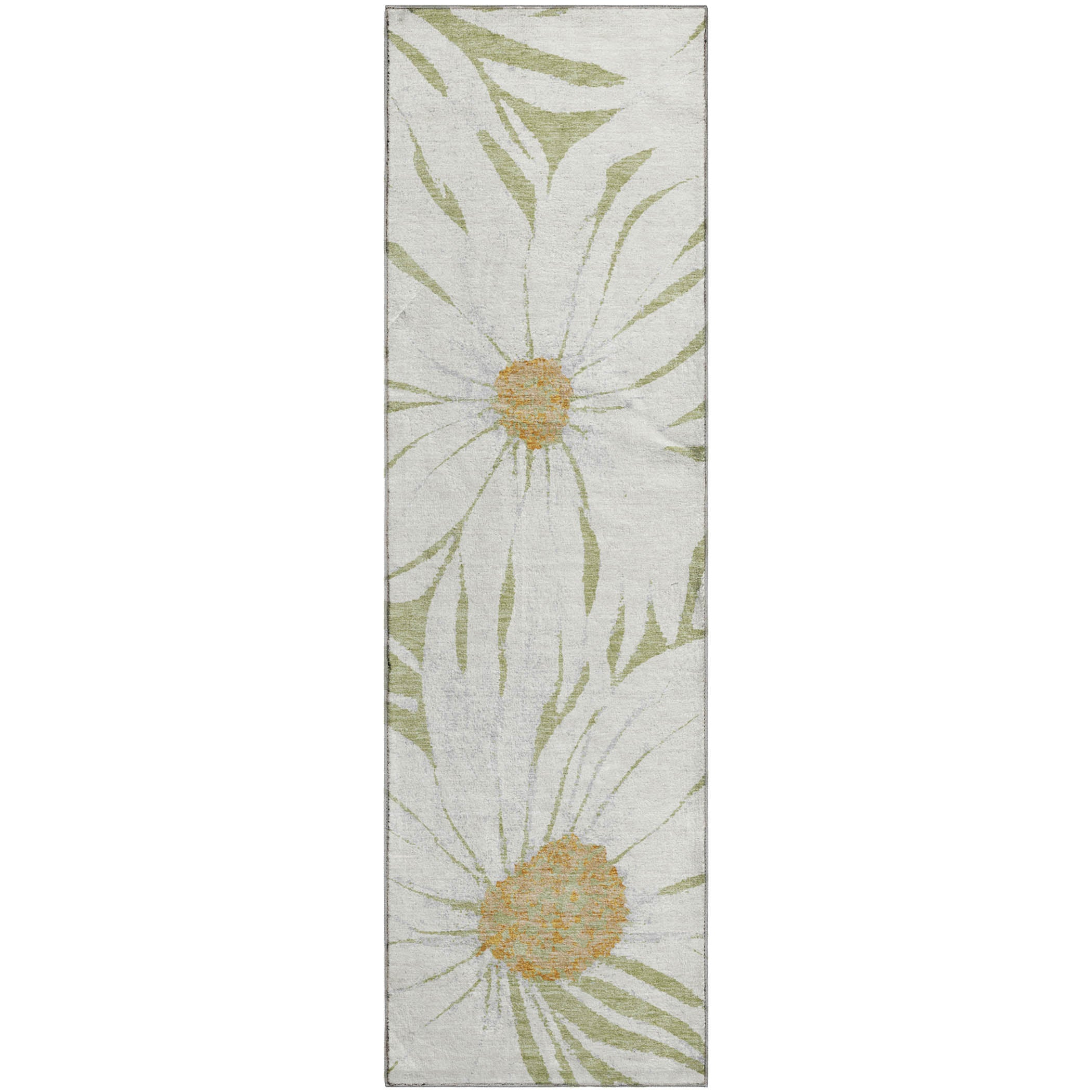 Salzburg Machine Washable Transitional Aloe Green Rug 2'3" x 7'6" #shape_Runner