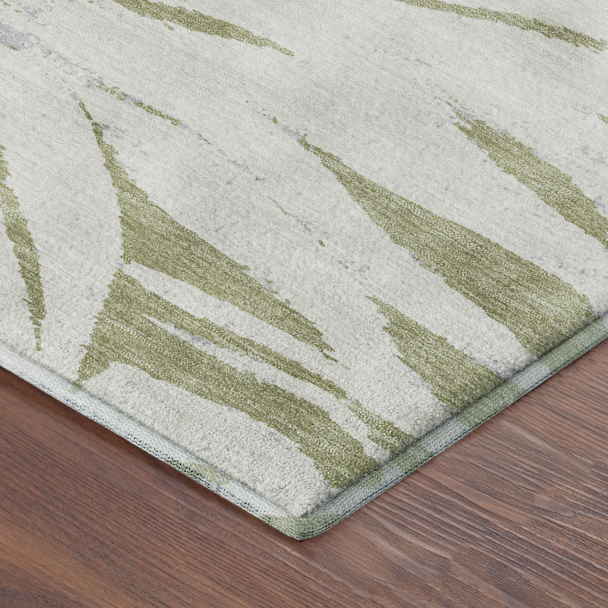 Salzburg Machine Washable Transitional Aloe Green Rug 1'8" x 2'6" #shape_Rectangle