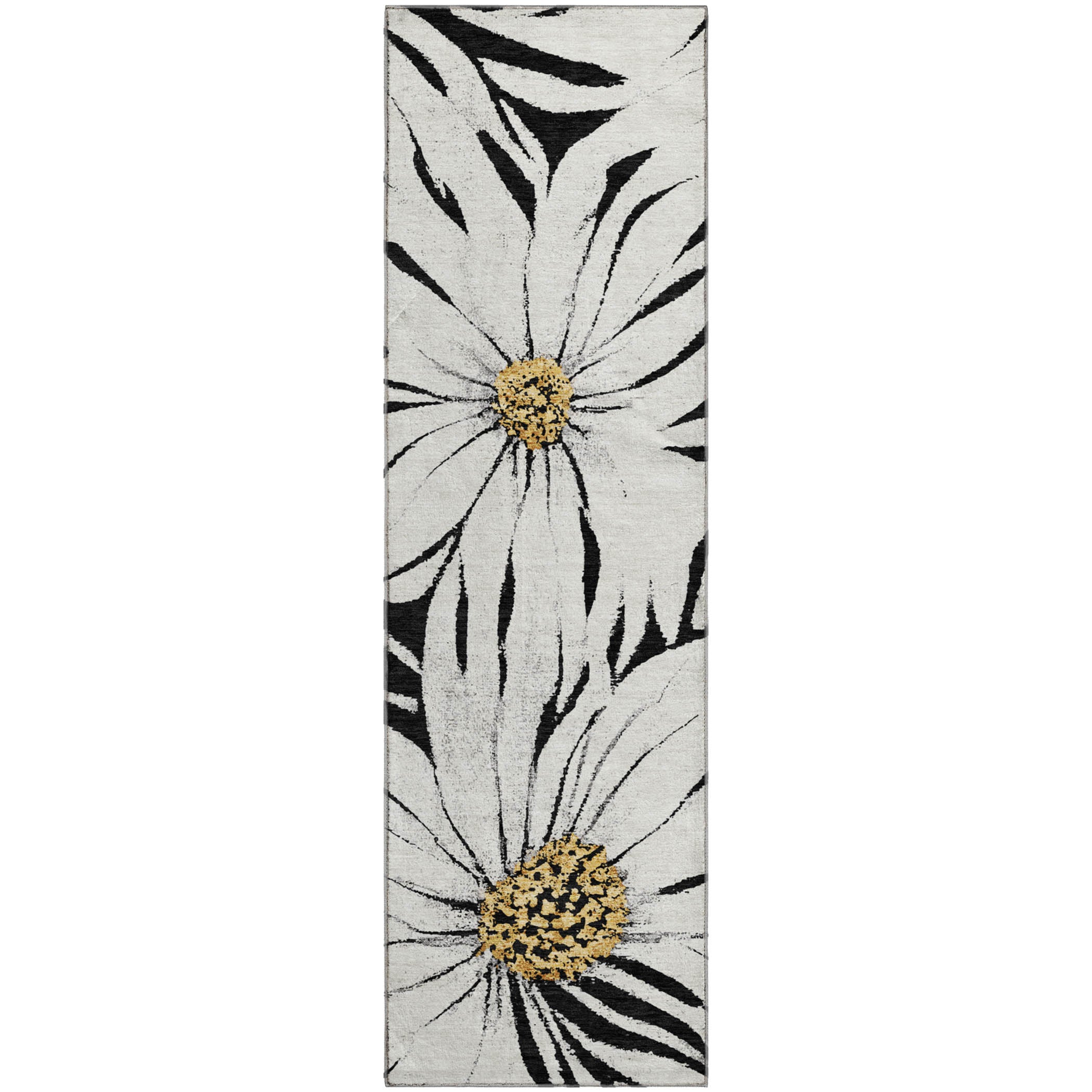 Salzburg Machine Washable Transitional Black Rug 2'3" x 7'6" #shape_Runner