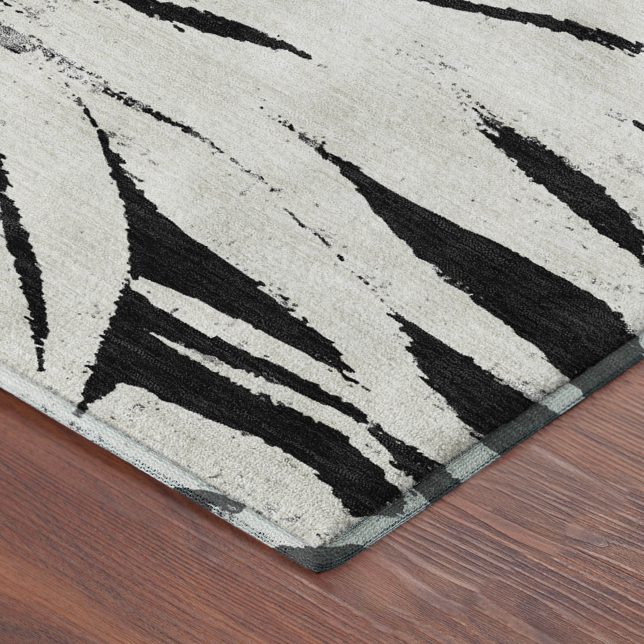 Salzburg Machine Washable Transitional Black Rug 1'8" x 2'6" #shape_Rectangle