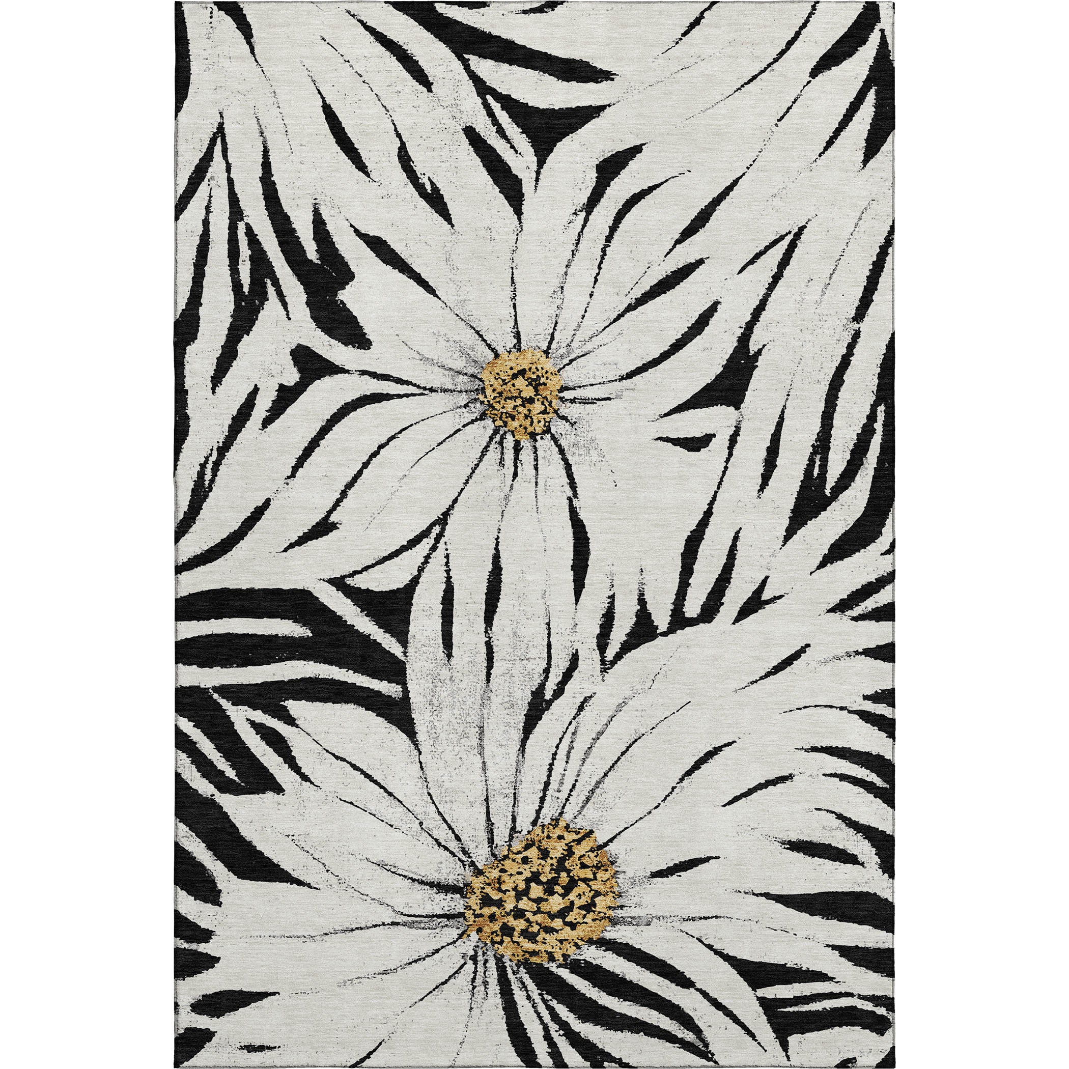 Salzburg Machine Washable Transitional Black Rug 2'6" x 3'10" #shape_Rectangle