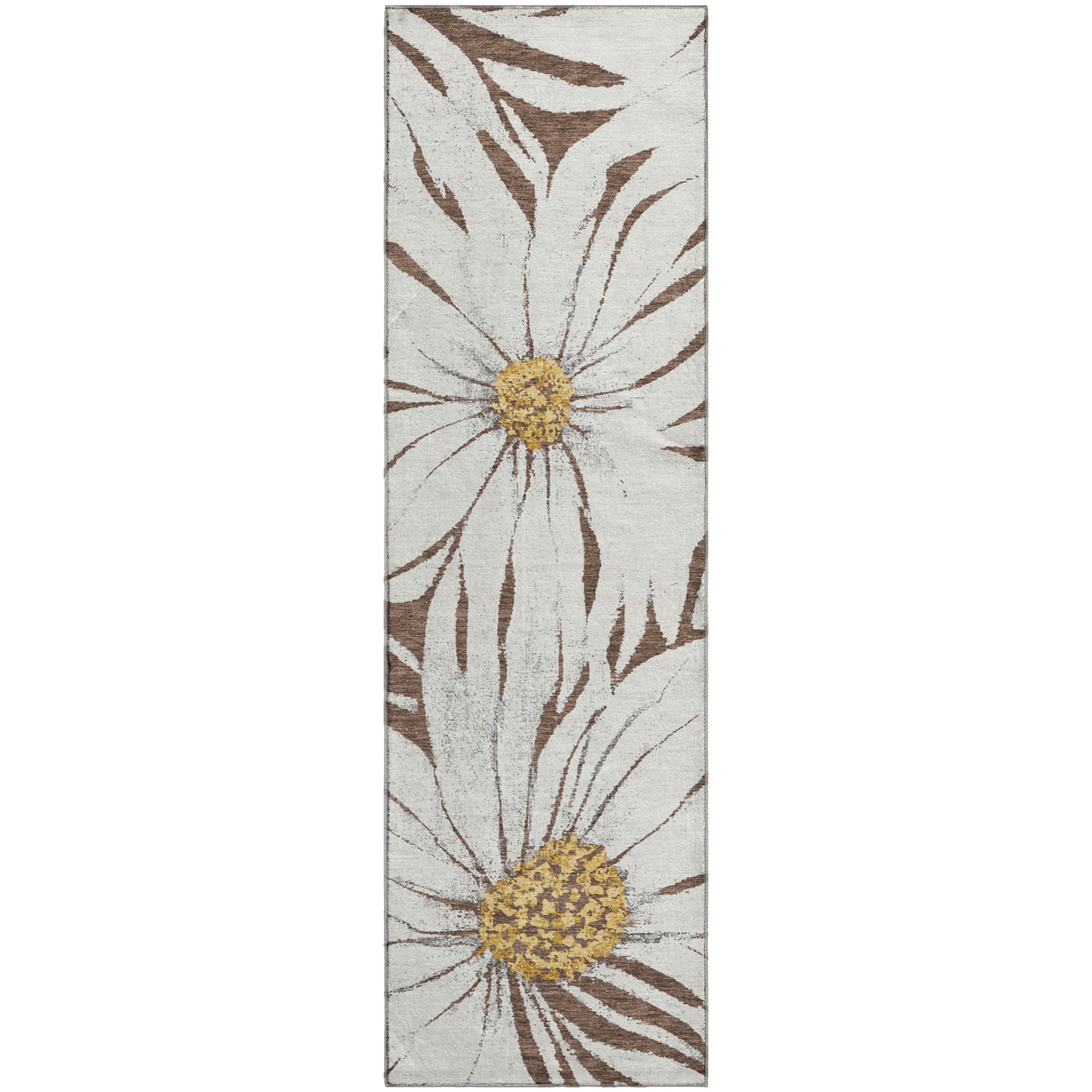 Salzburg Machine Washable Transitional Brown Rug 2'3" x 7'6" #shape_Runner