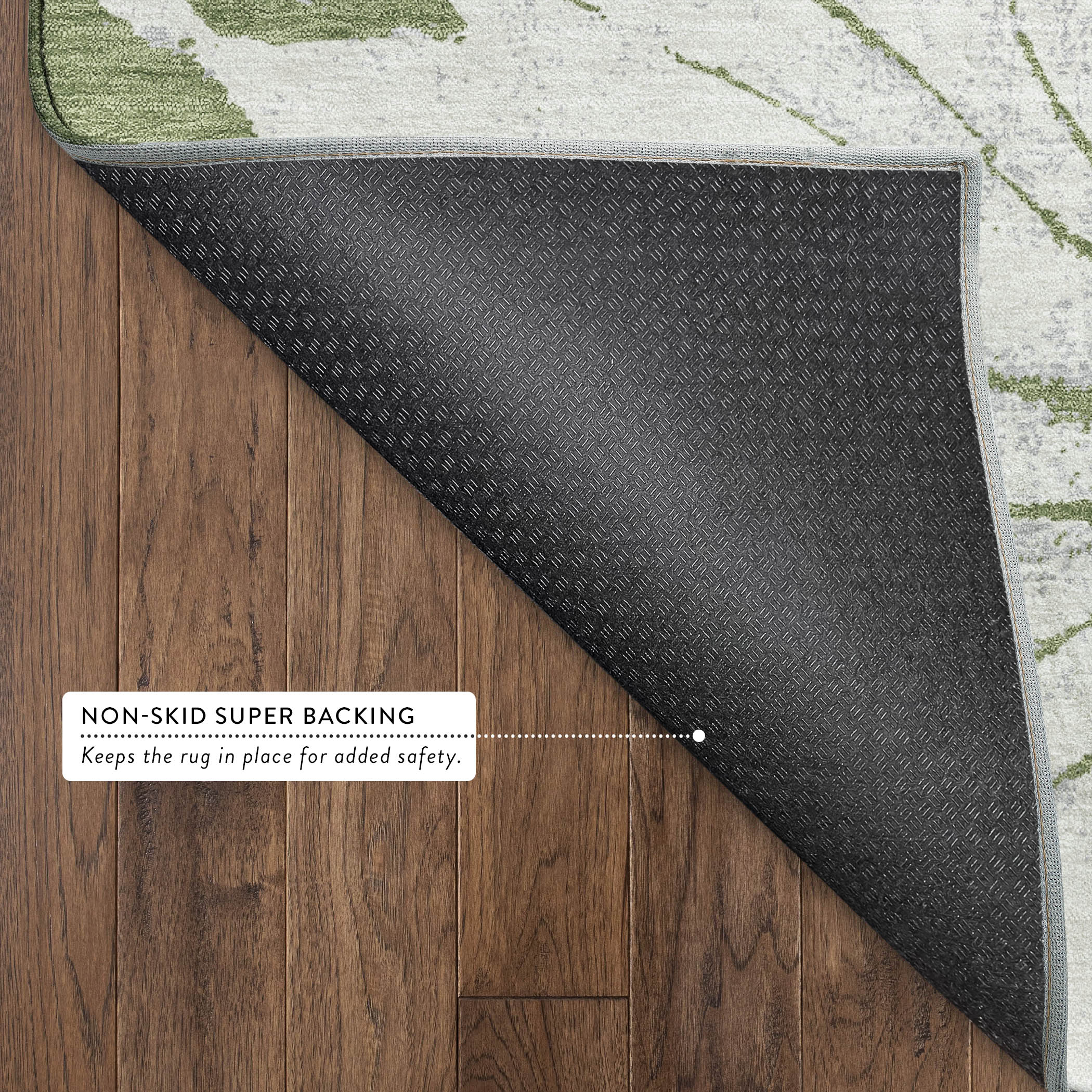 Salzburg Machine Washable Transitional Green Rug 1'8" x 2'6" #shape_Rectangle