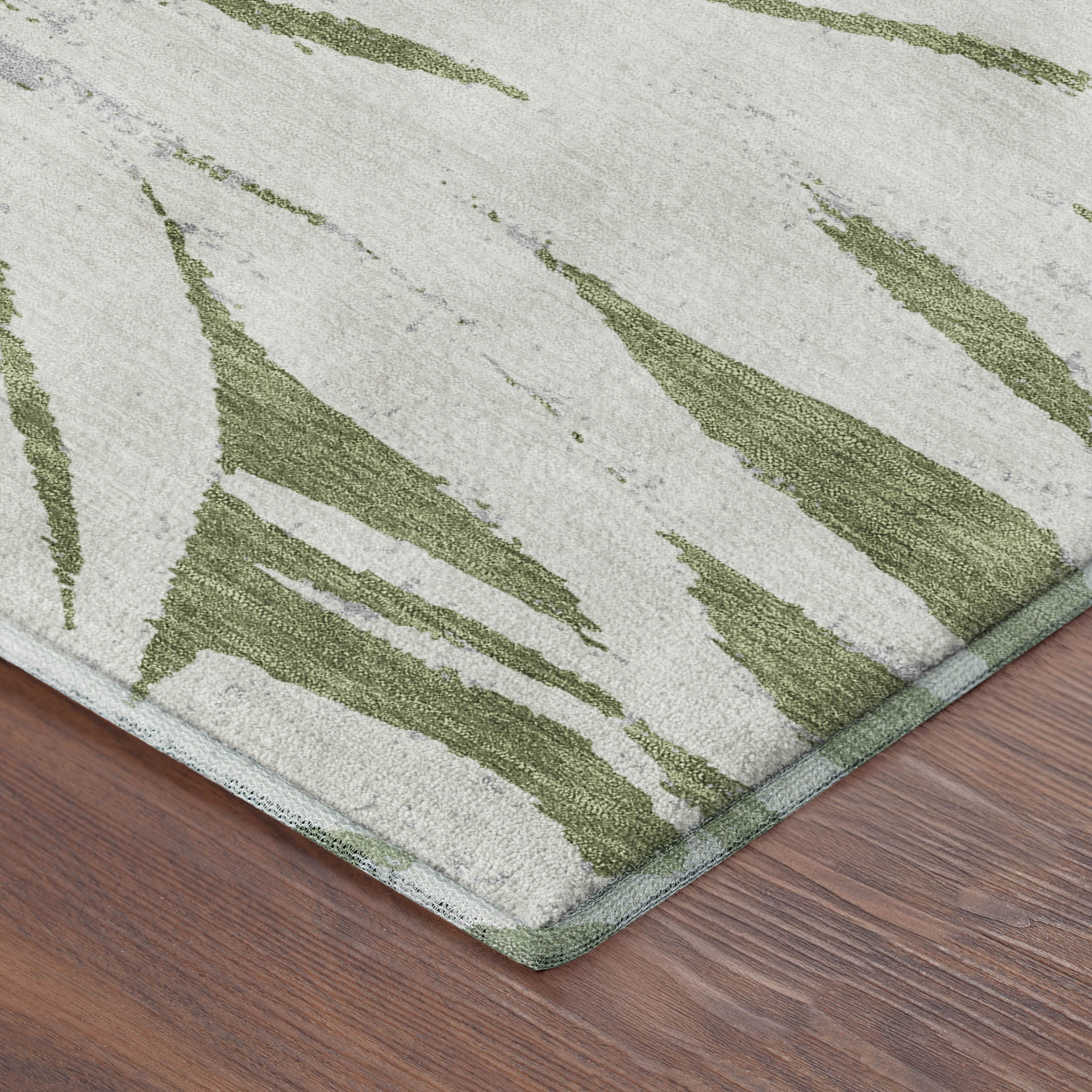 Salzburg Machine Washable Transitional Green Rug 1'8" x 2'6" #shape_Rectangle