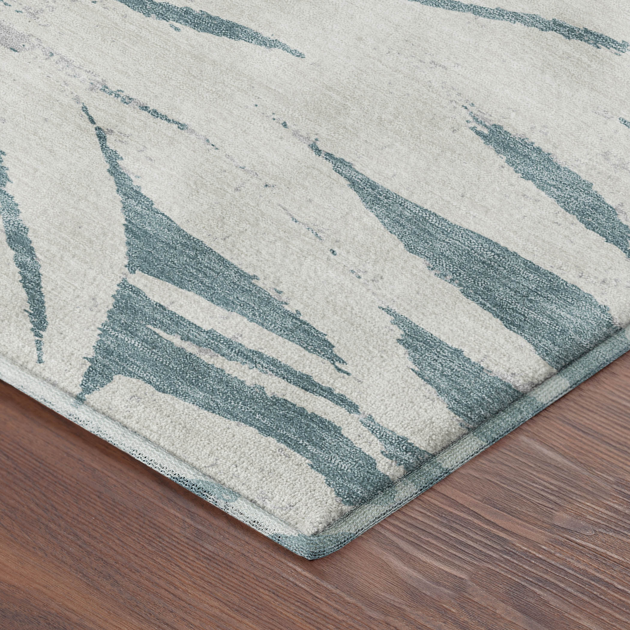 Salzburg Machine Washable Transitional Teal Rug 1'8" x 2'6" #shape_Rectangle