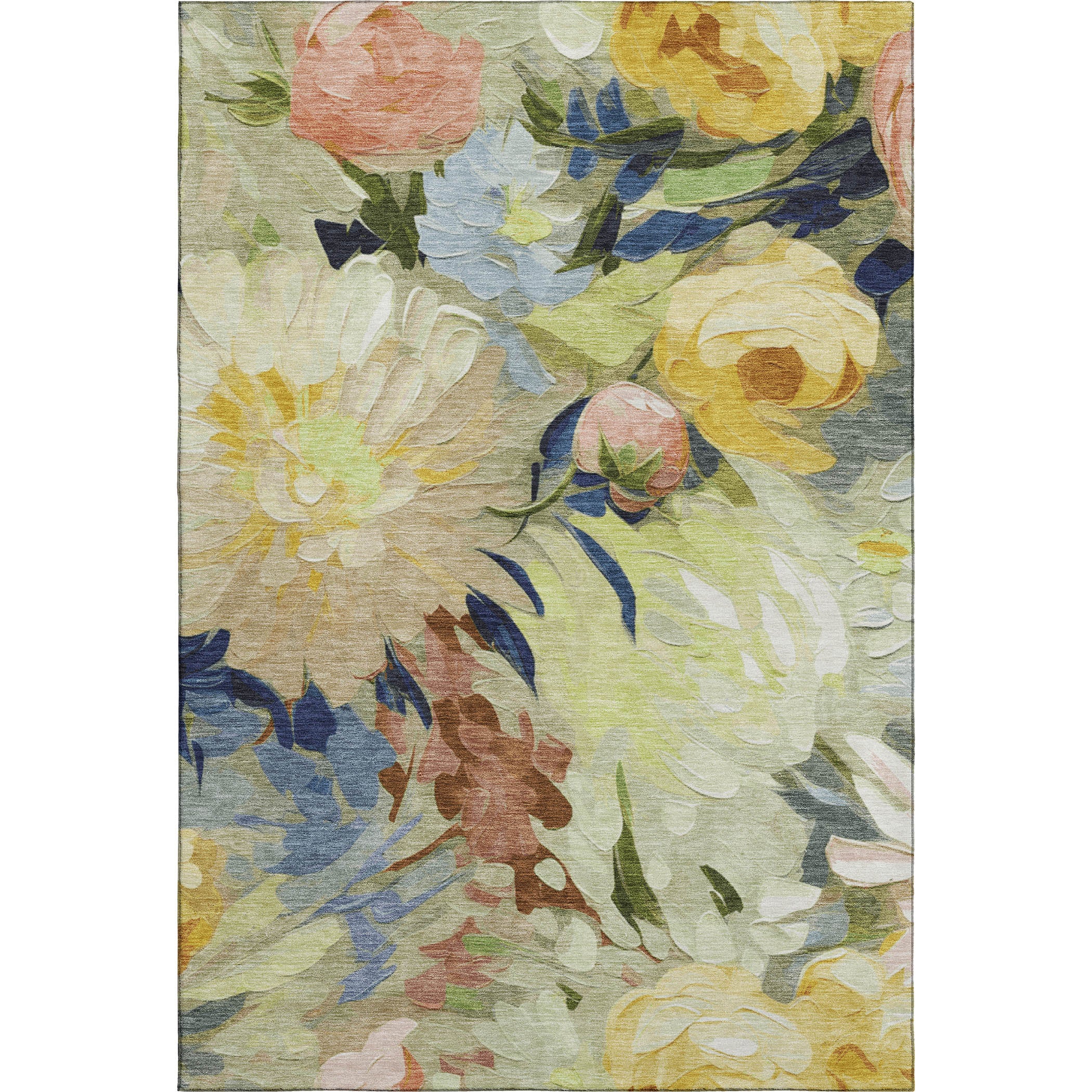 Kotor Machine Washable Transitional Aloe Green Rug 2'6" x 3'10" #shape_Rectangle