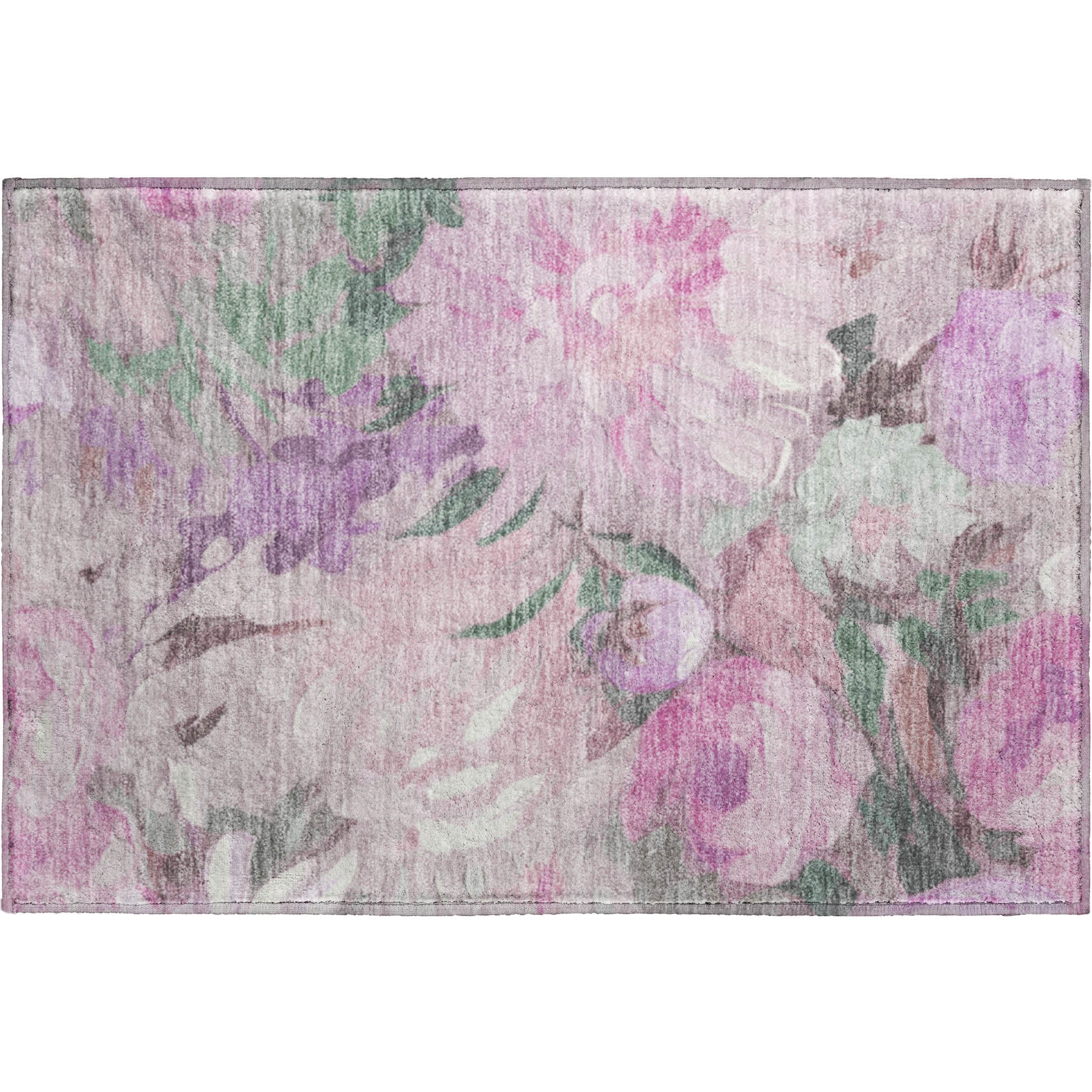 Kotor Machine Washable Transitional Blush Pink Rug 1'8" x 2'6" #shape_Rectangle