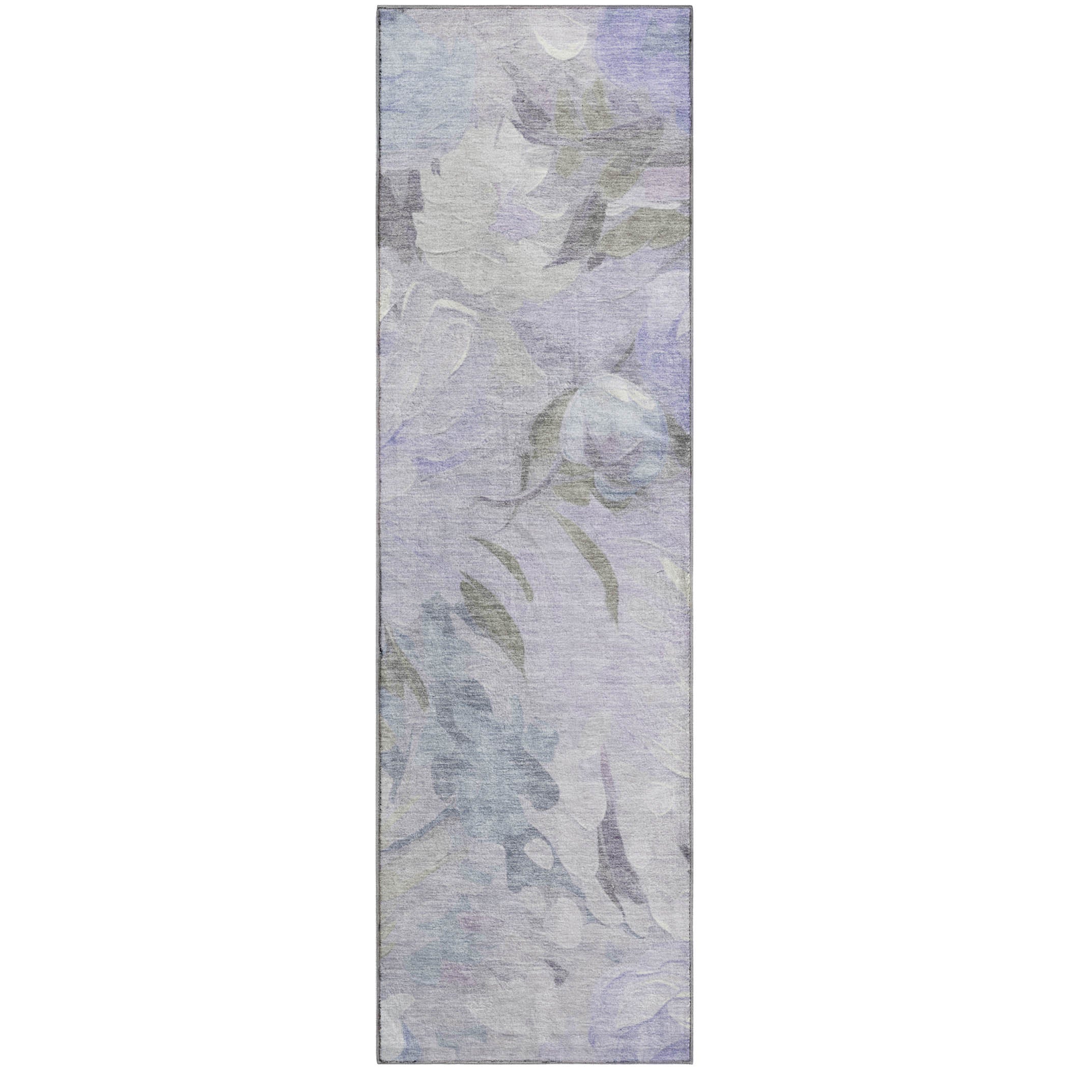 Kotor Machine Washable Transitional Lavender Purple Rug 2'3" x 7'6" #shape_Runner