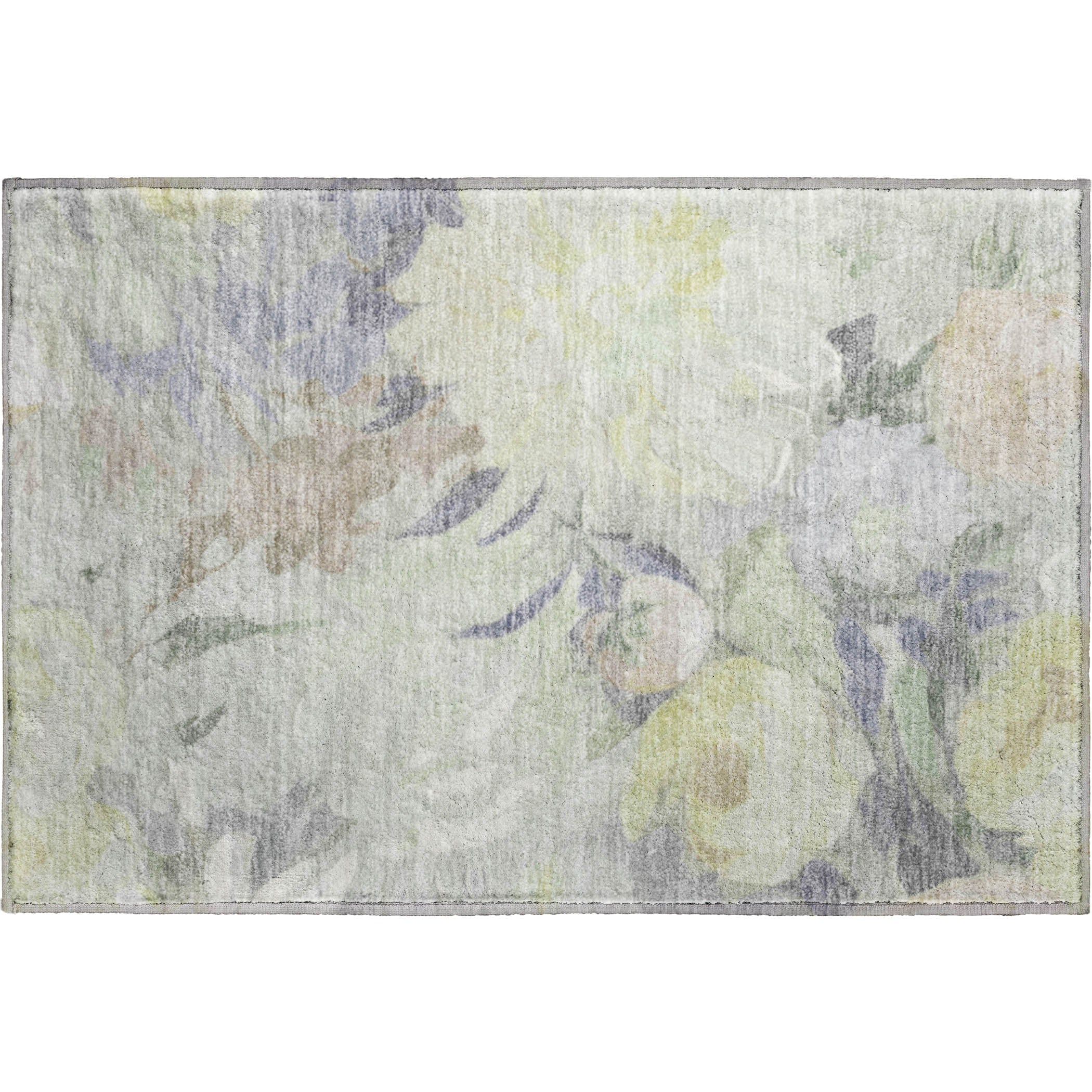 Kotor Machine Washable Transitional Mint Green Rug 1'8" x 2'6" #shape_Rectangle