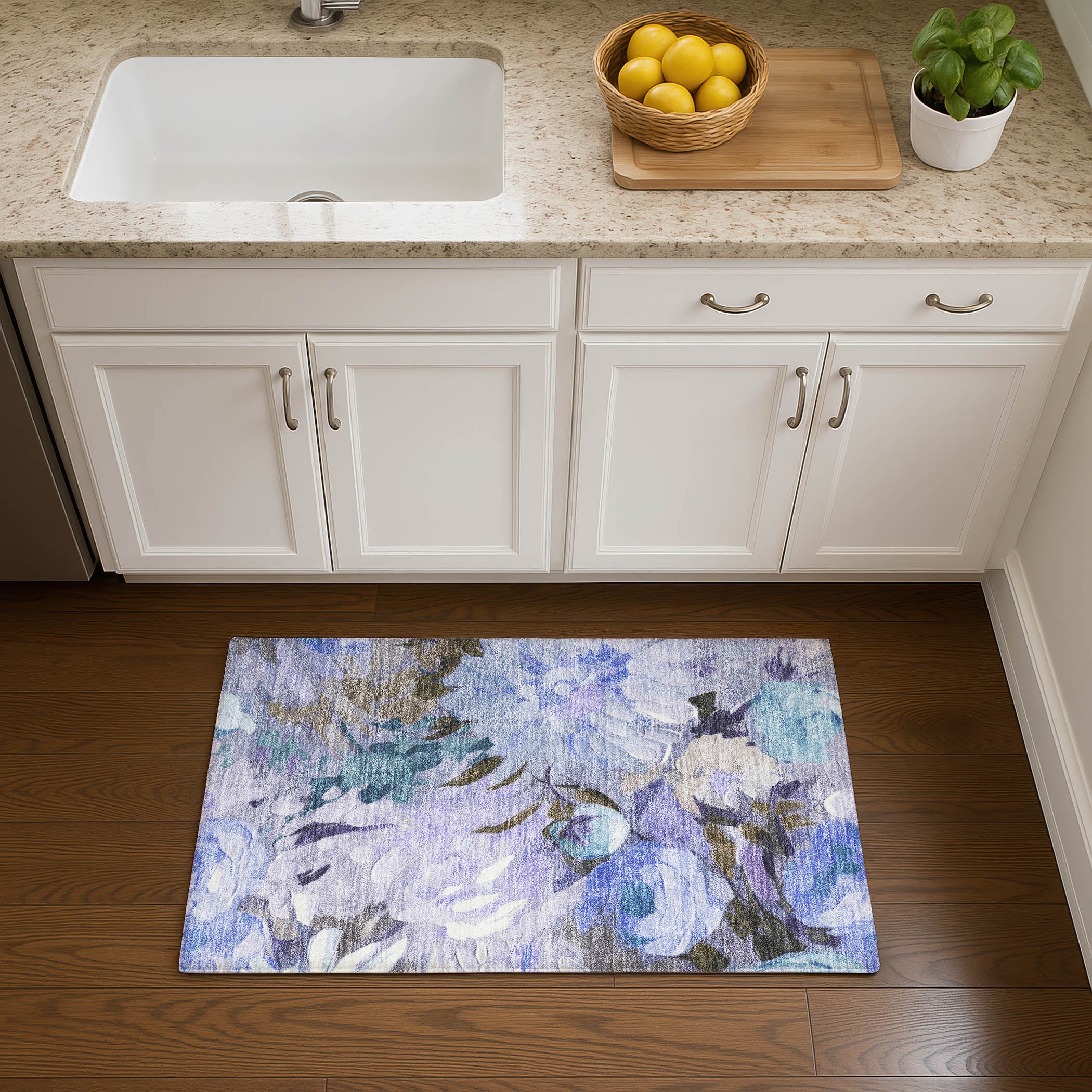 Kotor Machine Washable Transitional Purple Rug 1'8" x 2'6" #shape_Rectangle