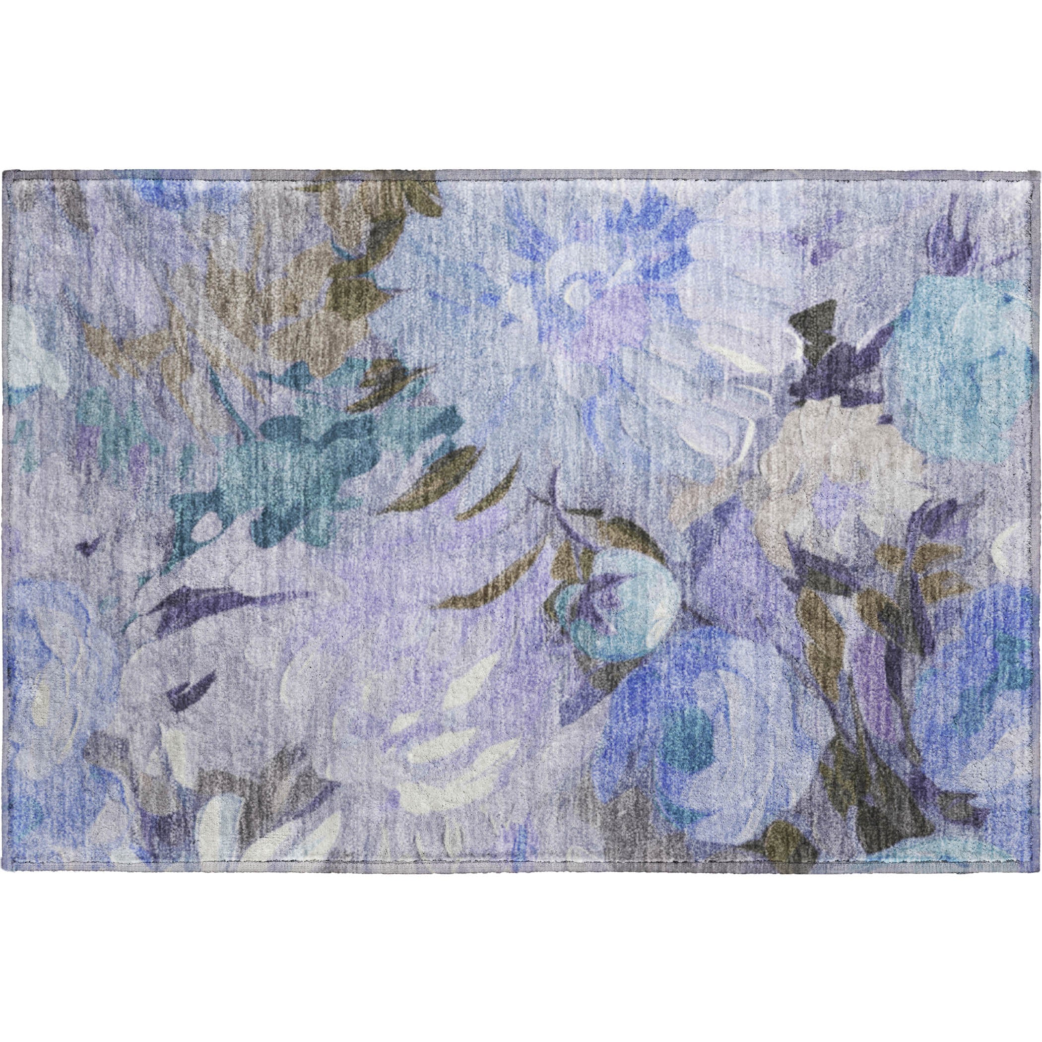 Kotor Machine Washable Transitional Purple Rug 1'8" x 2'6" #shape_Rectangle