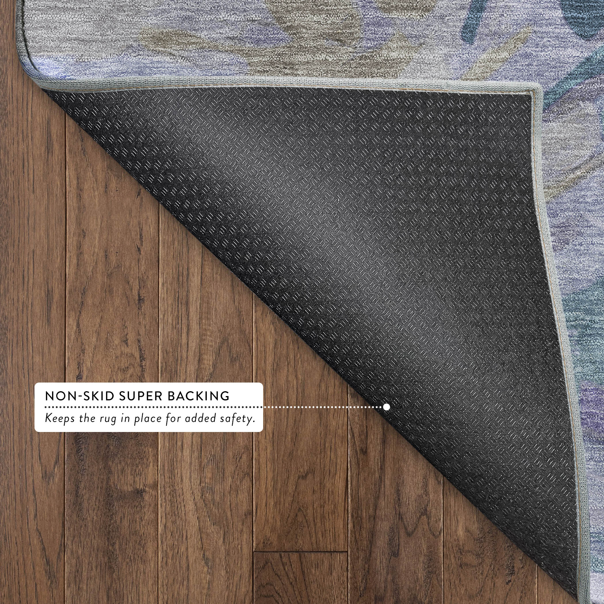 Kotor Machine Washable Transitional Purple Rug 1'8" x 2'6" #shape_Rectangle