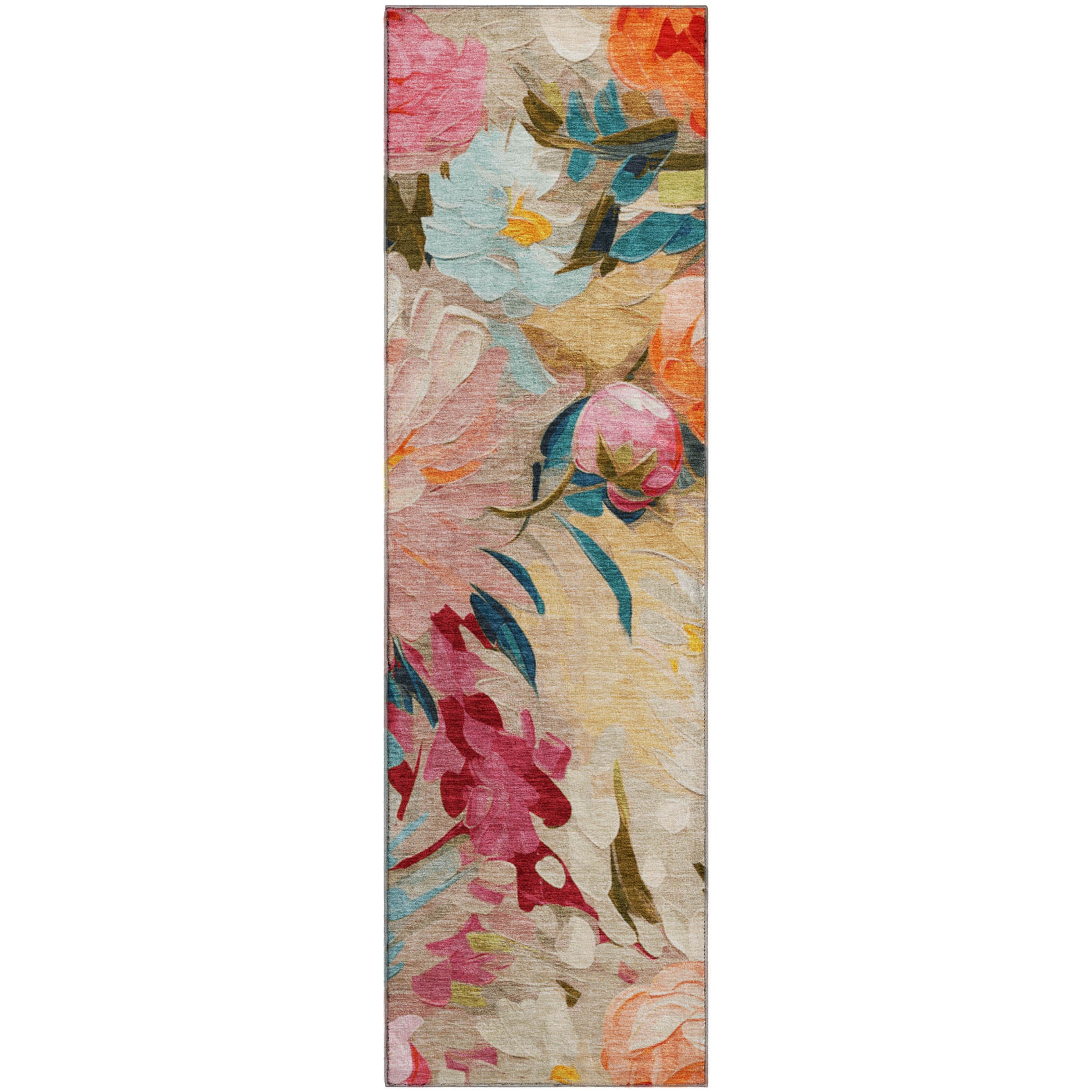 Kotor Machine Washable Transitional Putty Ivory Rug 2'3" x 7'6" #shape_Runner