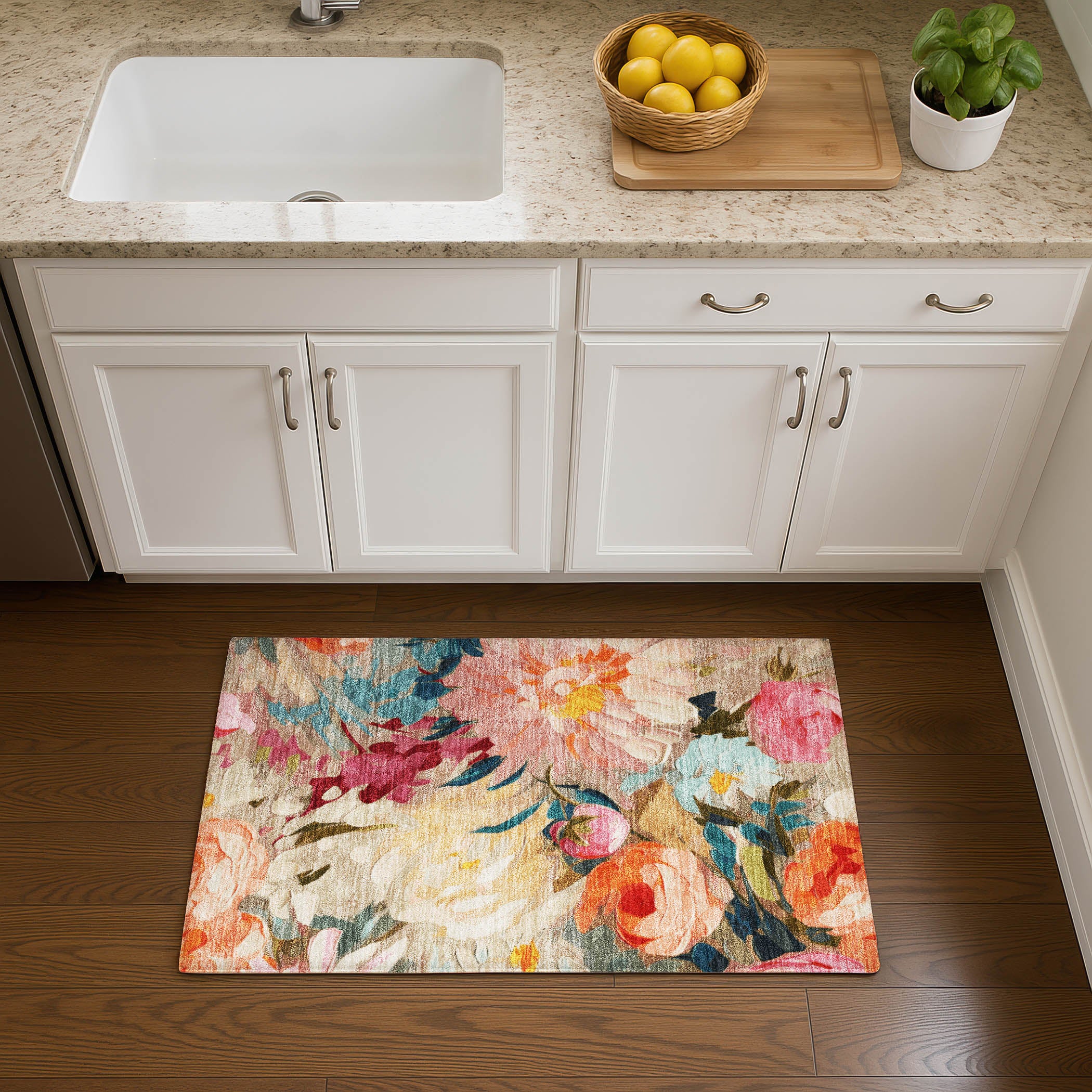Kotor Machine Washable Transitional Putty Ivory Rug 1'8" x 2'6" #shape_Rectangle