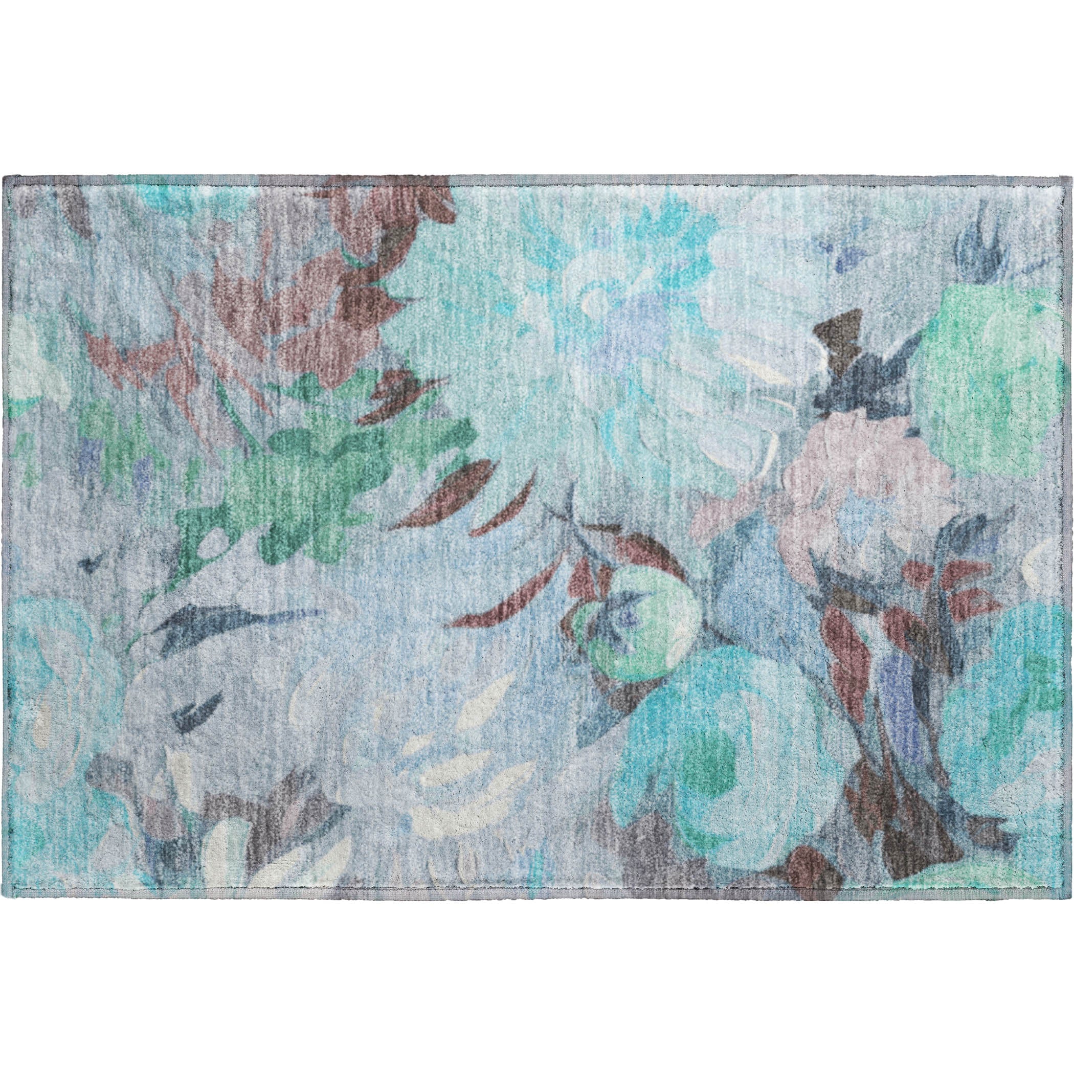 Kotor Machine Washable Transitional Sky Blue Rug 1'8" x 2'6" #shape_Rectangle