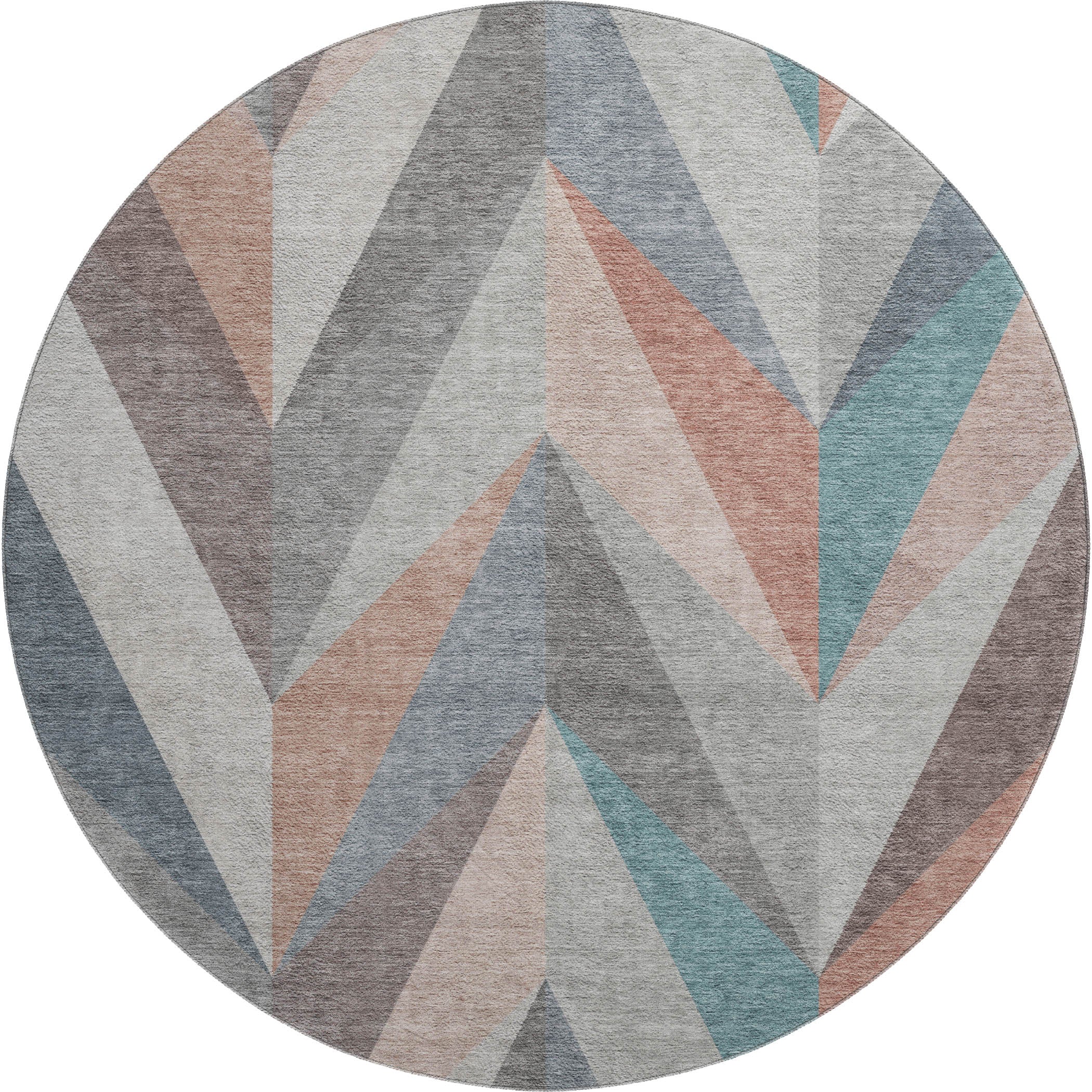 Tallinn Machine Washable Transitional Copper Orange Rug 8' x 8' #shape_Round