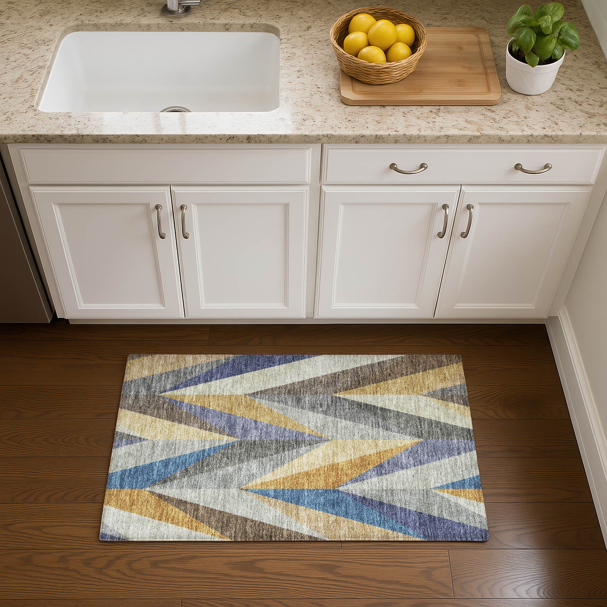 Tallinn Machine Washable Transitional Gold Rug 1'8" x 2'6" #shape_Rectangle