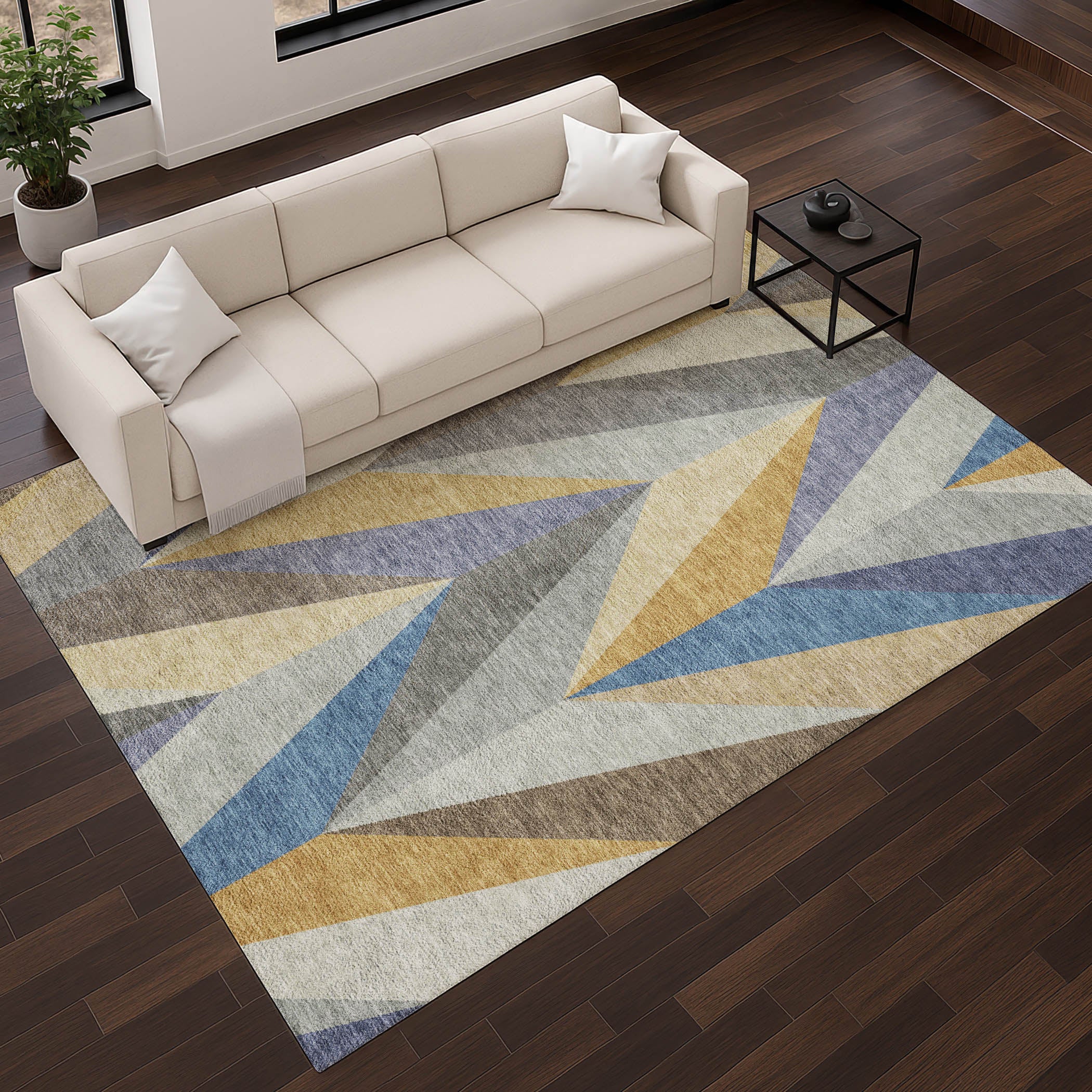 Tallinn Machine Washable Transitional Gold Rug 2'6" x 3'10" #shape_Rectangle