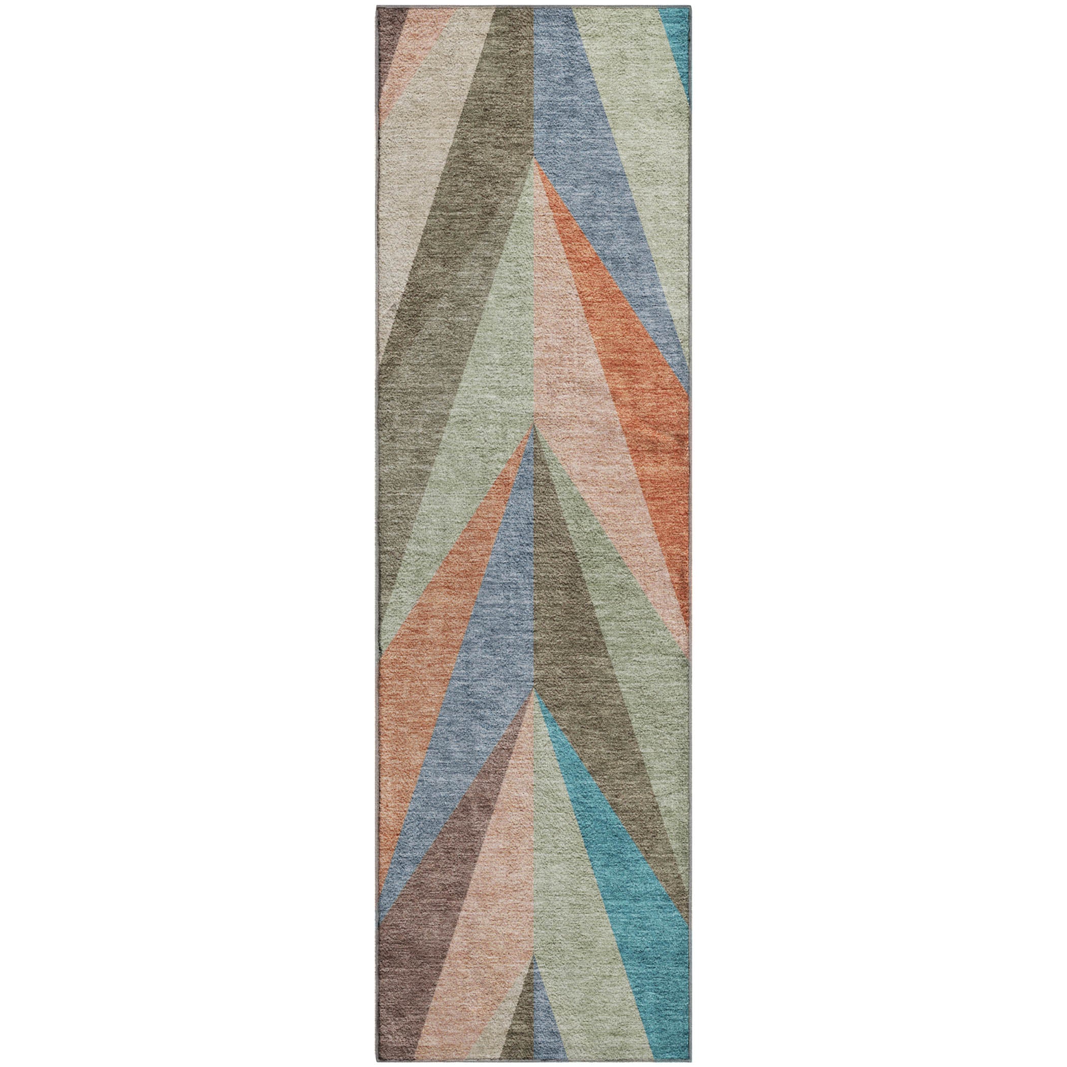 Tallinn Machine Washable Transitional Sage Green Rug 2'3" x 7'6" #shape_Runner