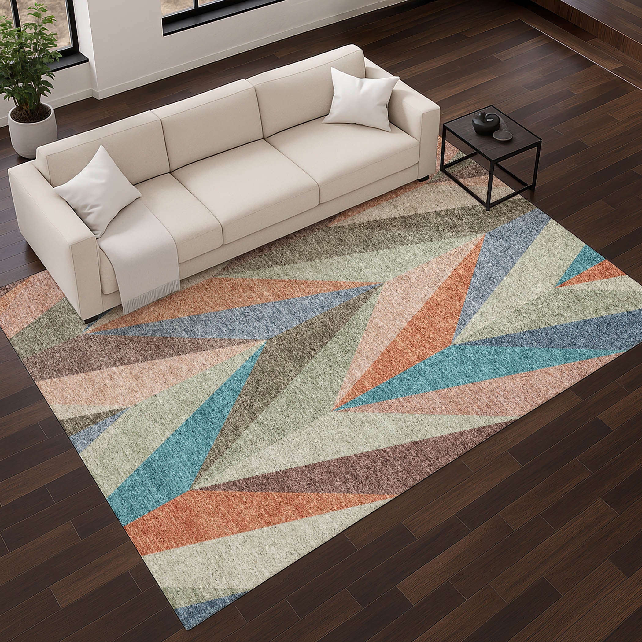 Tallinn Machine Washable Transitional Sage Green Rug 2'6" x 3'10" #shape_Rectangle