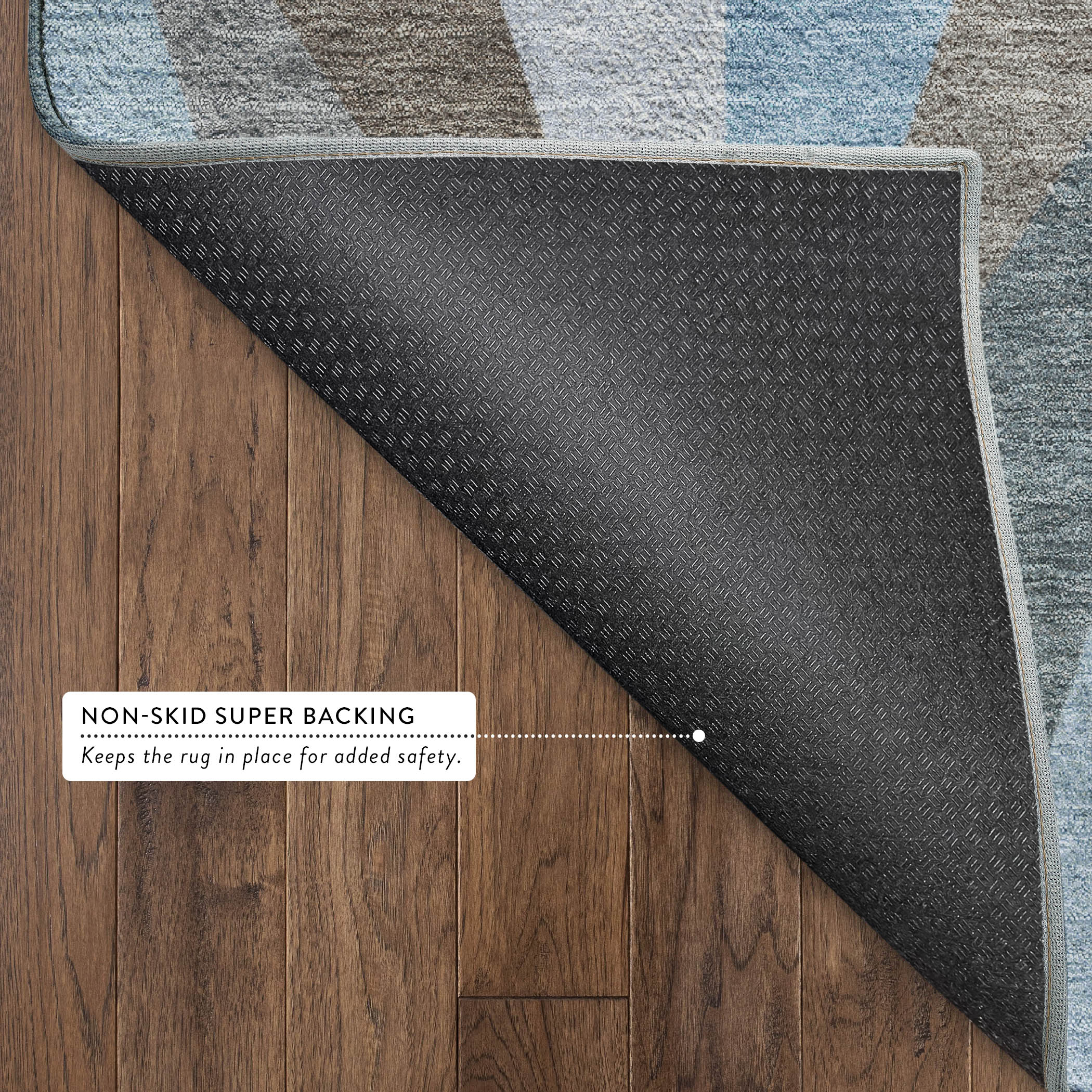 Tallinn Machine Washable Transitional Teal Rug 1'8" x 2'6" #shape_Rectangle