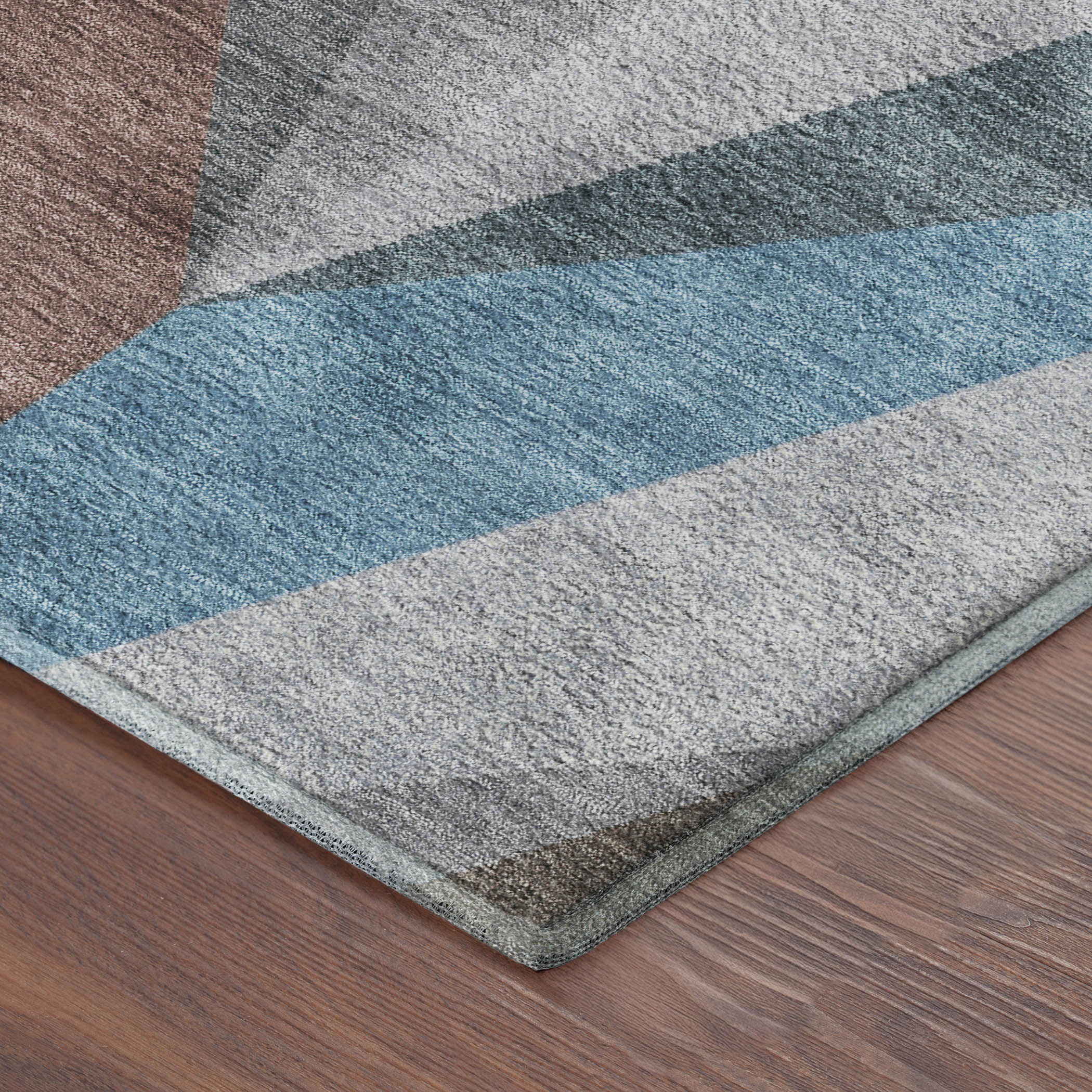 Tallinn Machine Washable Transitional Teal Rug 1'8" x 2'6" #shape_Rectangle