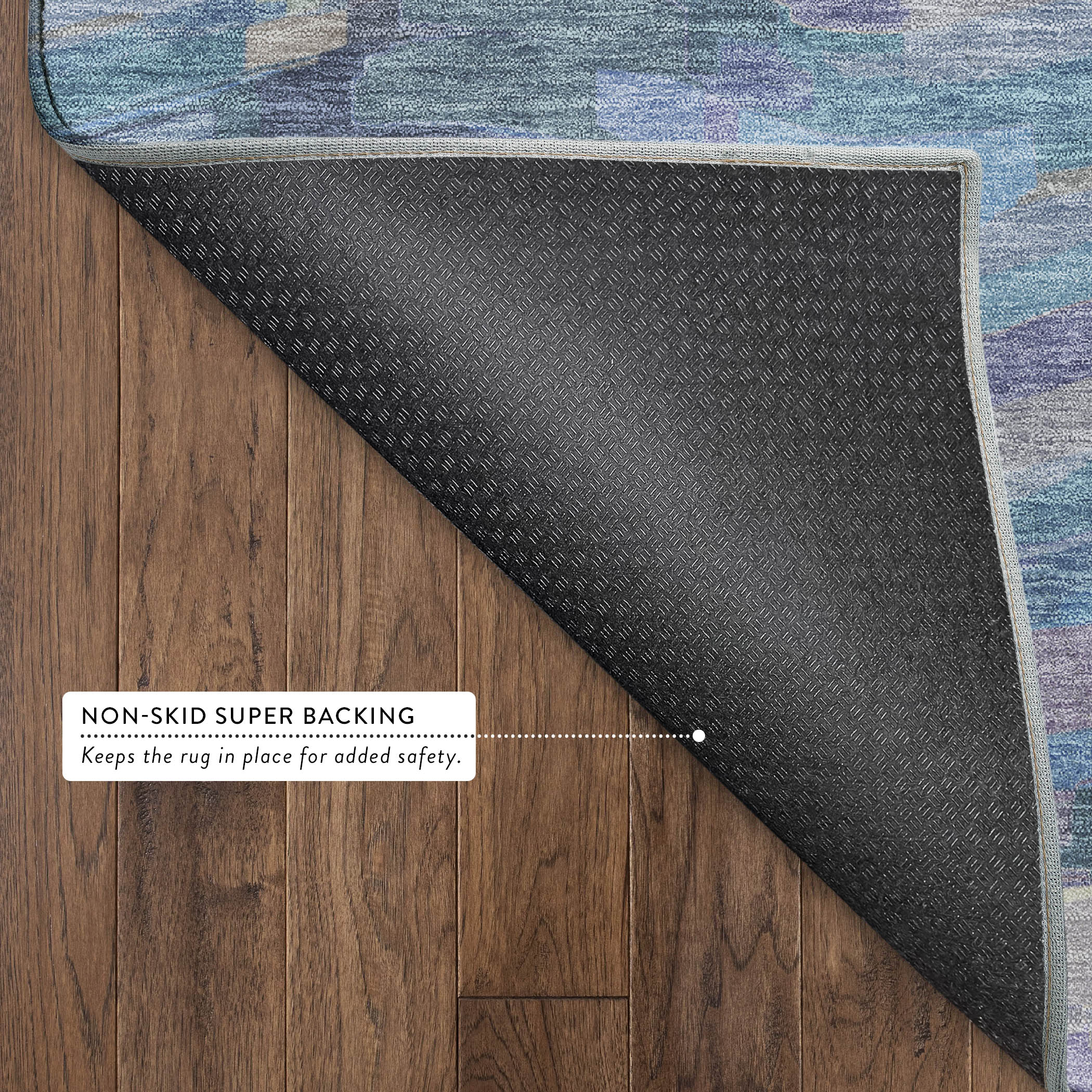 Kyoto Machine Washable Transitional Denim Blue Rug 1'8" x 2'6" #shape_Rectangle